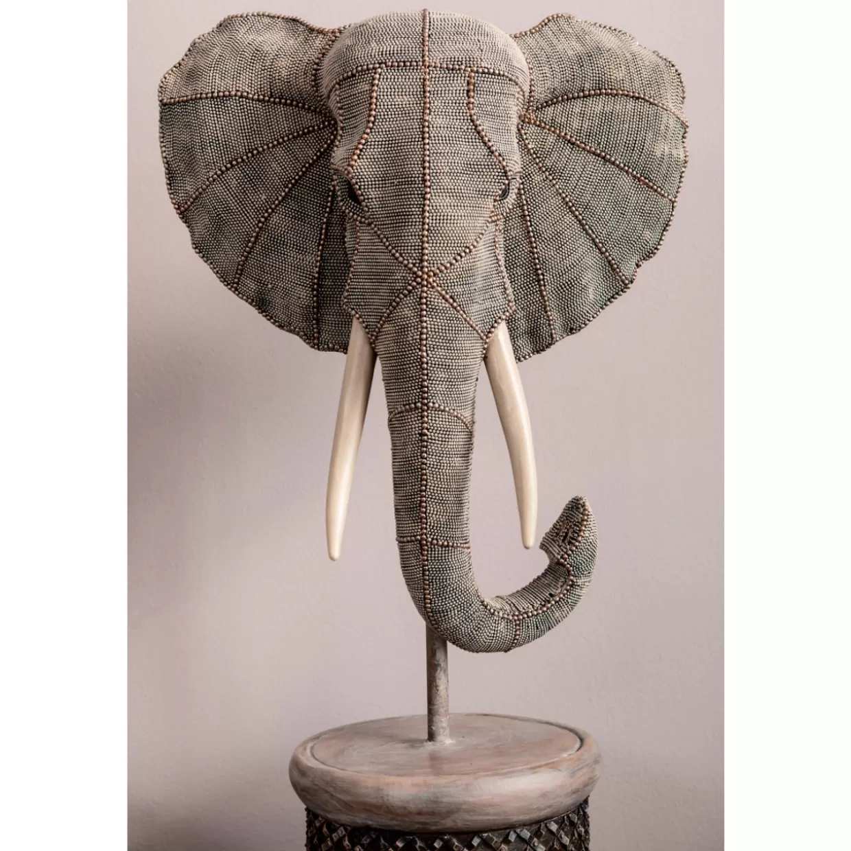 Elefante Decorativo con Perle KARE Design - Scultura da Parete per Arredamento Elegante, Idea Regalo Esclusiva Cod.76