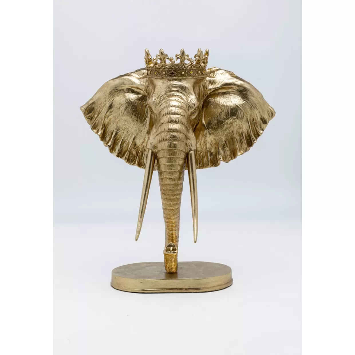 KARE DESIGN Elefante Dorato Regale - Scultura Decorativa per Arredamento e Regali, 57 cm di Altezza