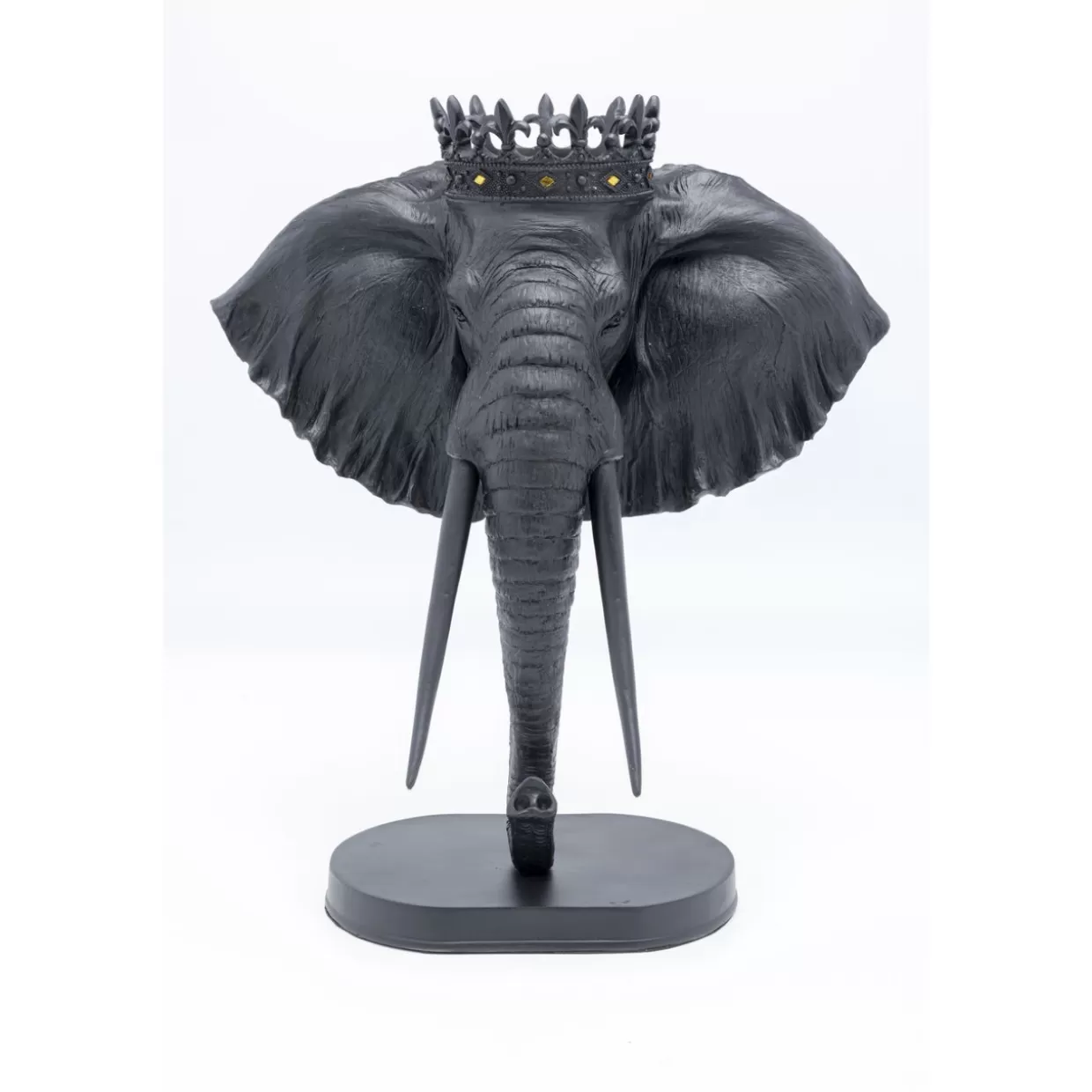 Design KARE - Scultura Elegante Elefante Reale in Nero per Decorazione & Articoli Regalo - 57 cm
