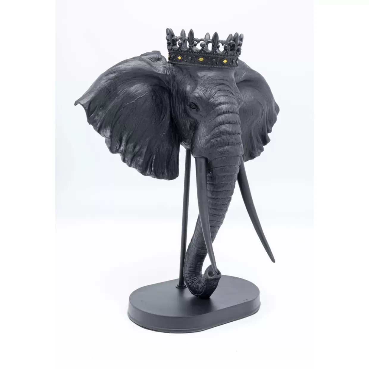 Design KARE - Scultura Elegante Elefante Reale in Nero per Decorazione & Articoli Regalo - 57 cm