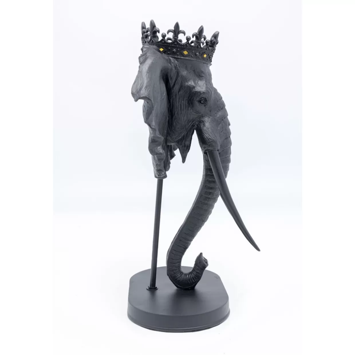 Design KARE - Scultura Elegante Elefante Reale in Nero per Decorazione & Articoli Regalo - 57 cm