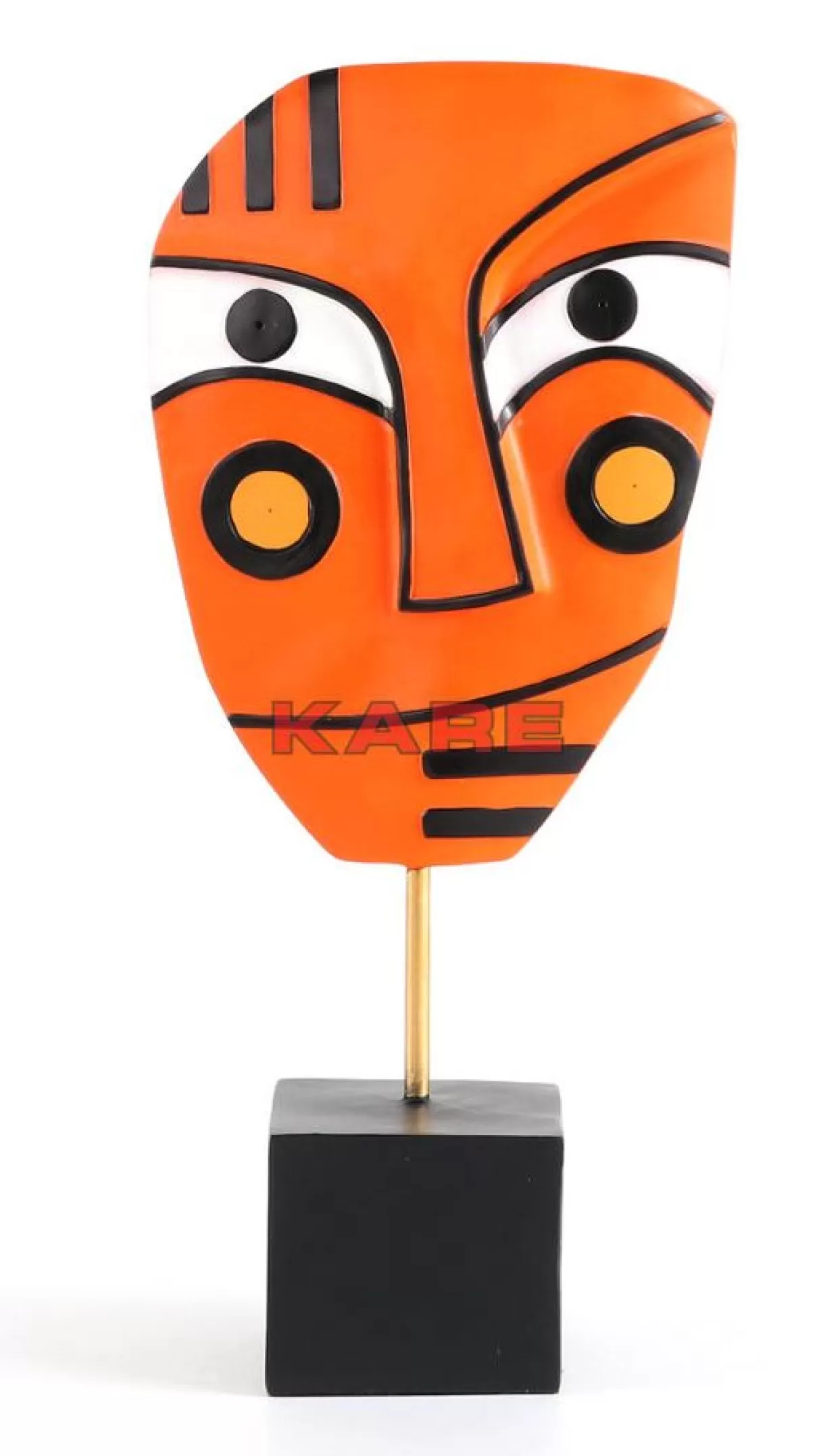 Originale Sfera Decorativa con Volto Moderno - Arancione Vivace per Interni, Altezza 50cm - Creazione Esclusiva KARE per Regali e Arredamento