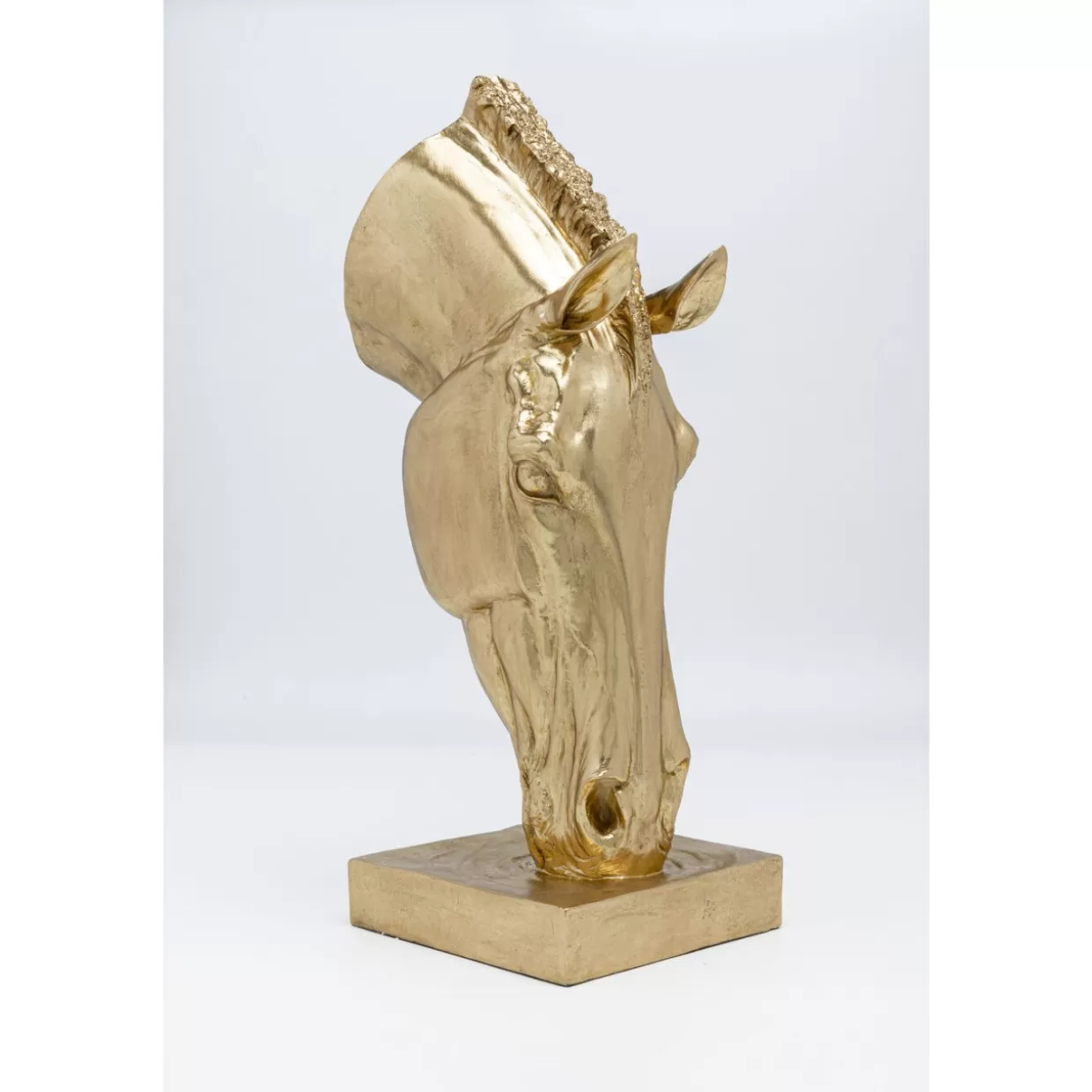 KARE Design - Scultura Elegante Testa di Cavallo in Oro Lucido, Elemento Decorativo Moderno 72 cm