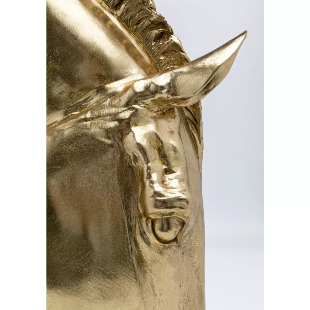 KARE Design - Scultura Elegante Testa di Cavallo in Oro Lucido, Elemento Decorativo Moderno 72 cm