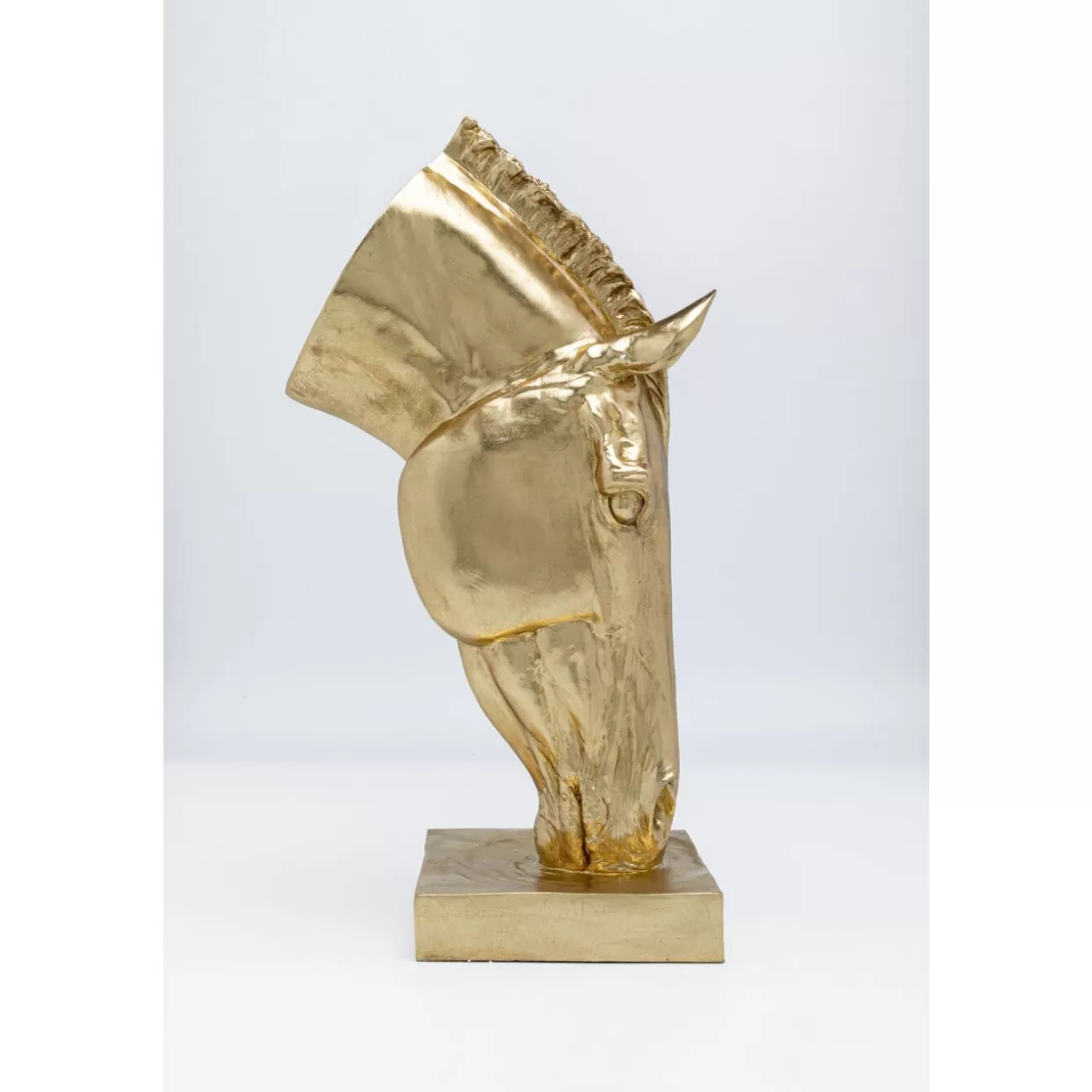 KARE Design - Scultura Elegante Testa di Cavallo in Oro Lucido, Elemento Decorativo Moderno 72 cm