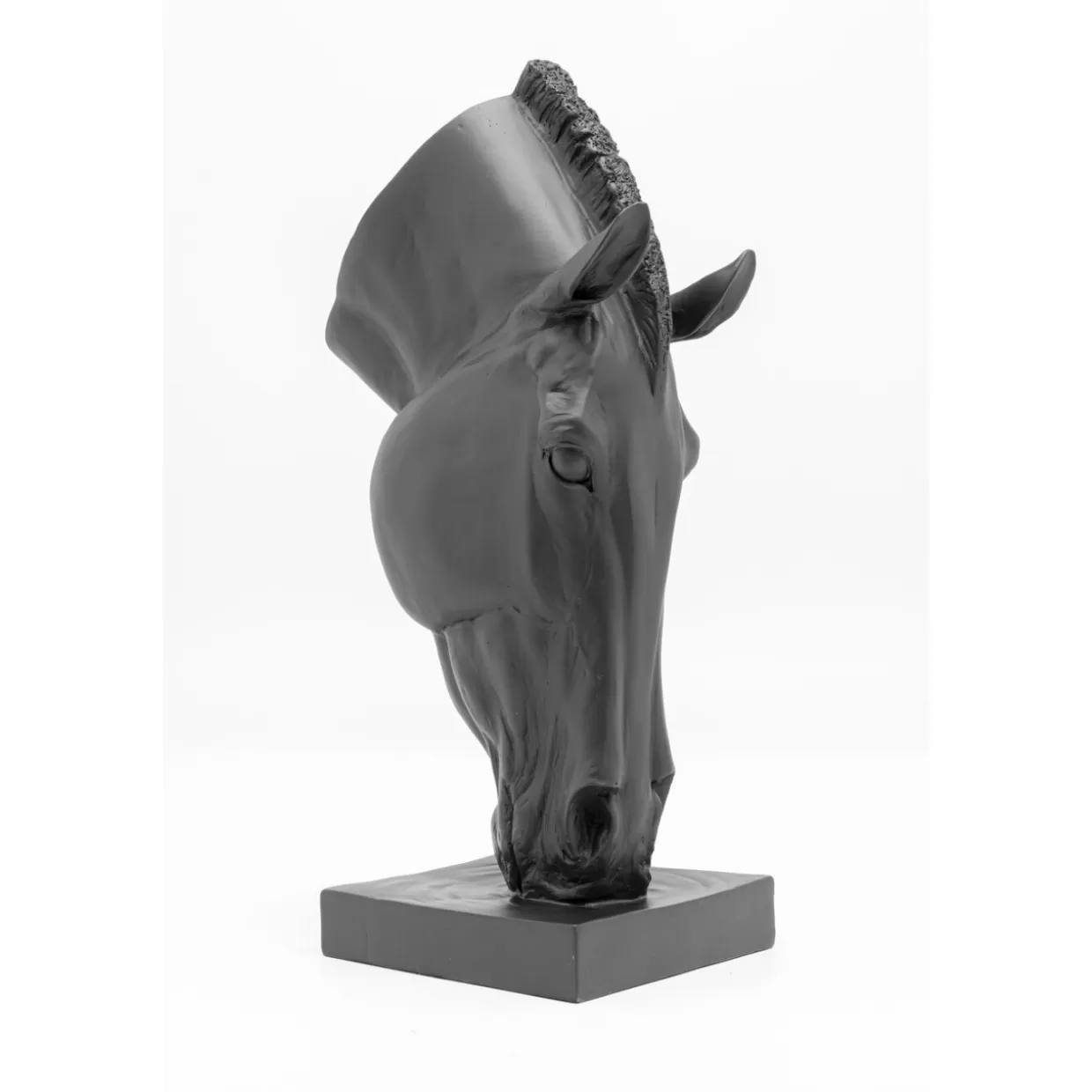 KARE Design - Scultura Decorativa Cavallo in Stile Moderno, Testa di Cavallo Elegante in Nero, Altezza 57 cm per Arredamento Casa