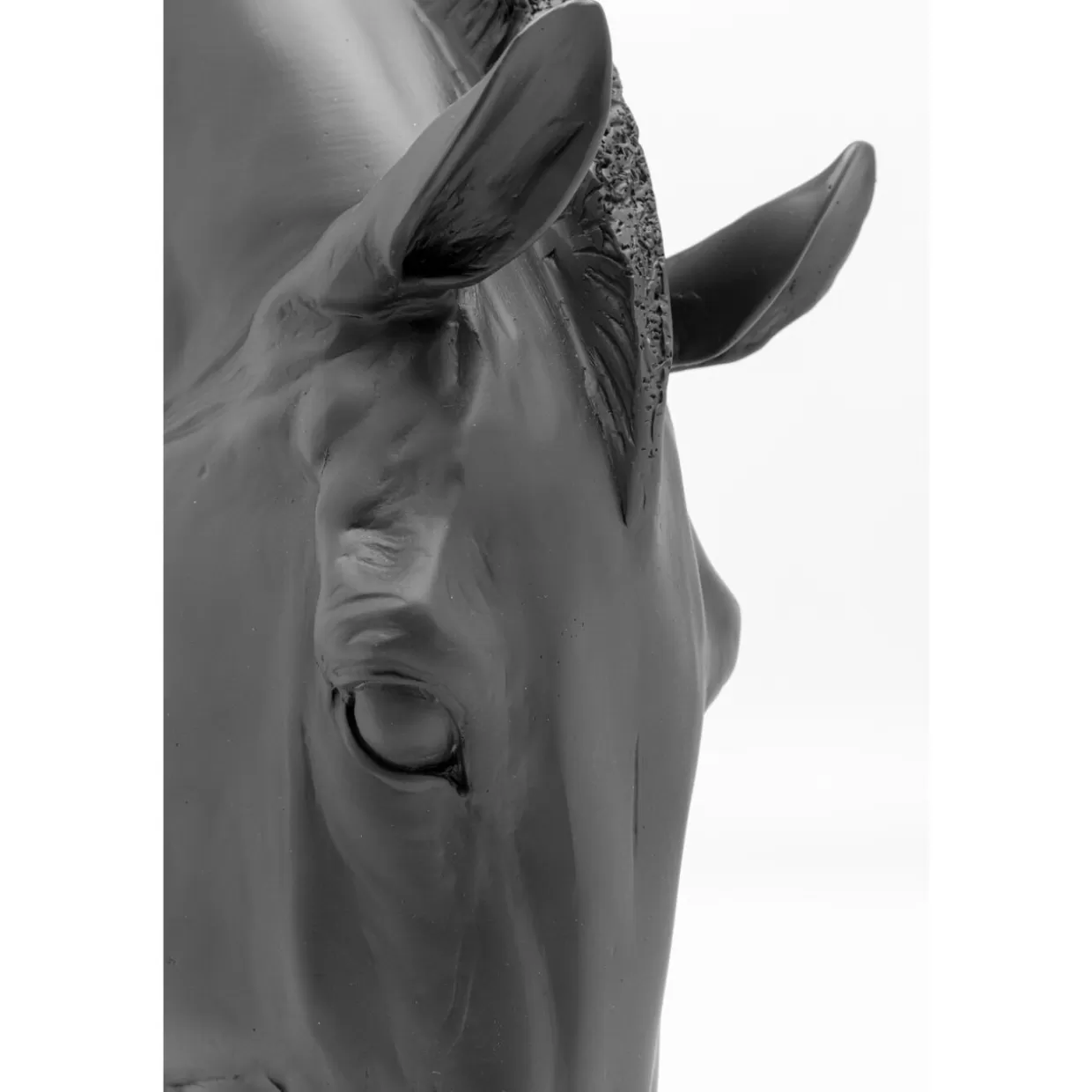 KARE Design - Scultura Decorativa Cavallo in Stile Moderno, Testa di Cavallo Elegante in Nero, Altezza 57 cm per Arredamento Casa