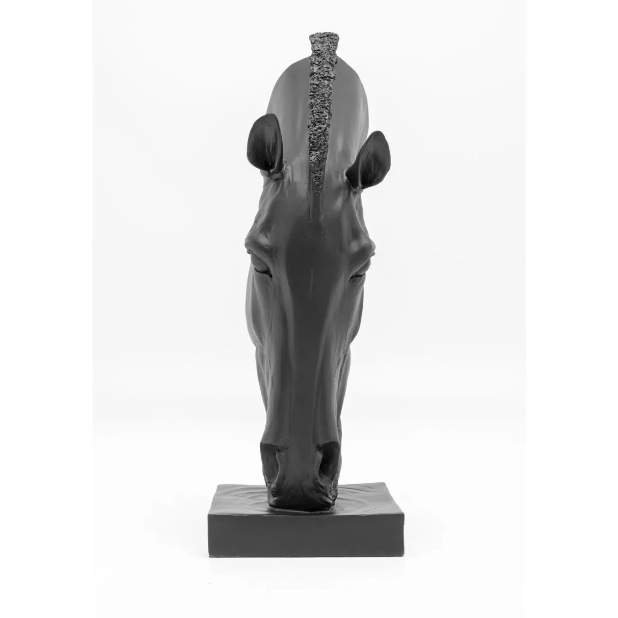KARE Design - Scultura Decorativa Cavallo in Stile Moderno, Testa di Cavallo Elegante in Nero, Altezza 57 cm per Arredamento Casa