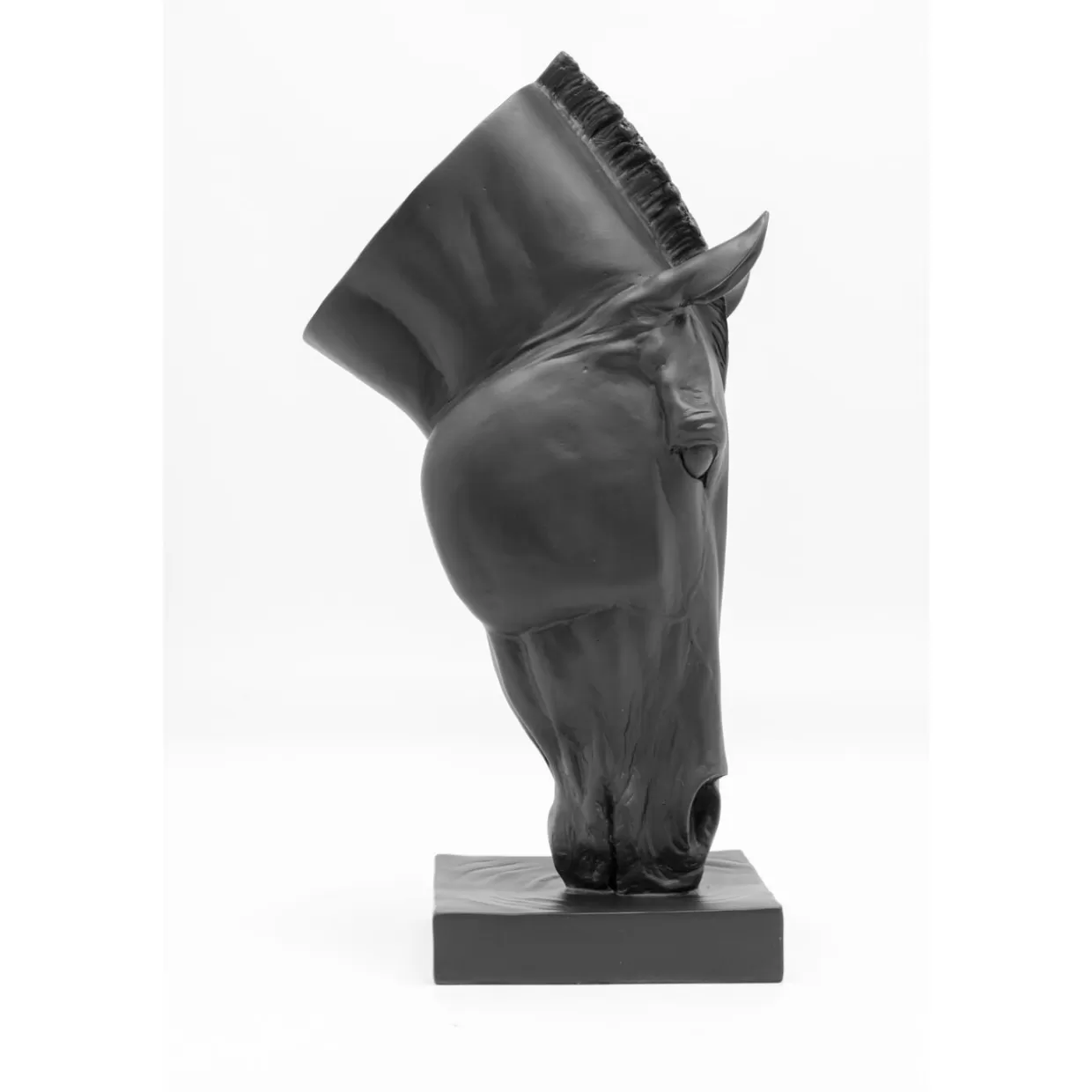 KARE Design - Scultura Decorativa Cavallo in Stile Moderno, Testa di Cavallo Elegante in Nero, Altezza 57 cm per Arredamento Casa