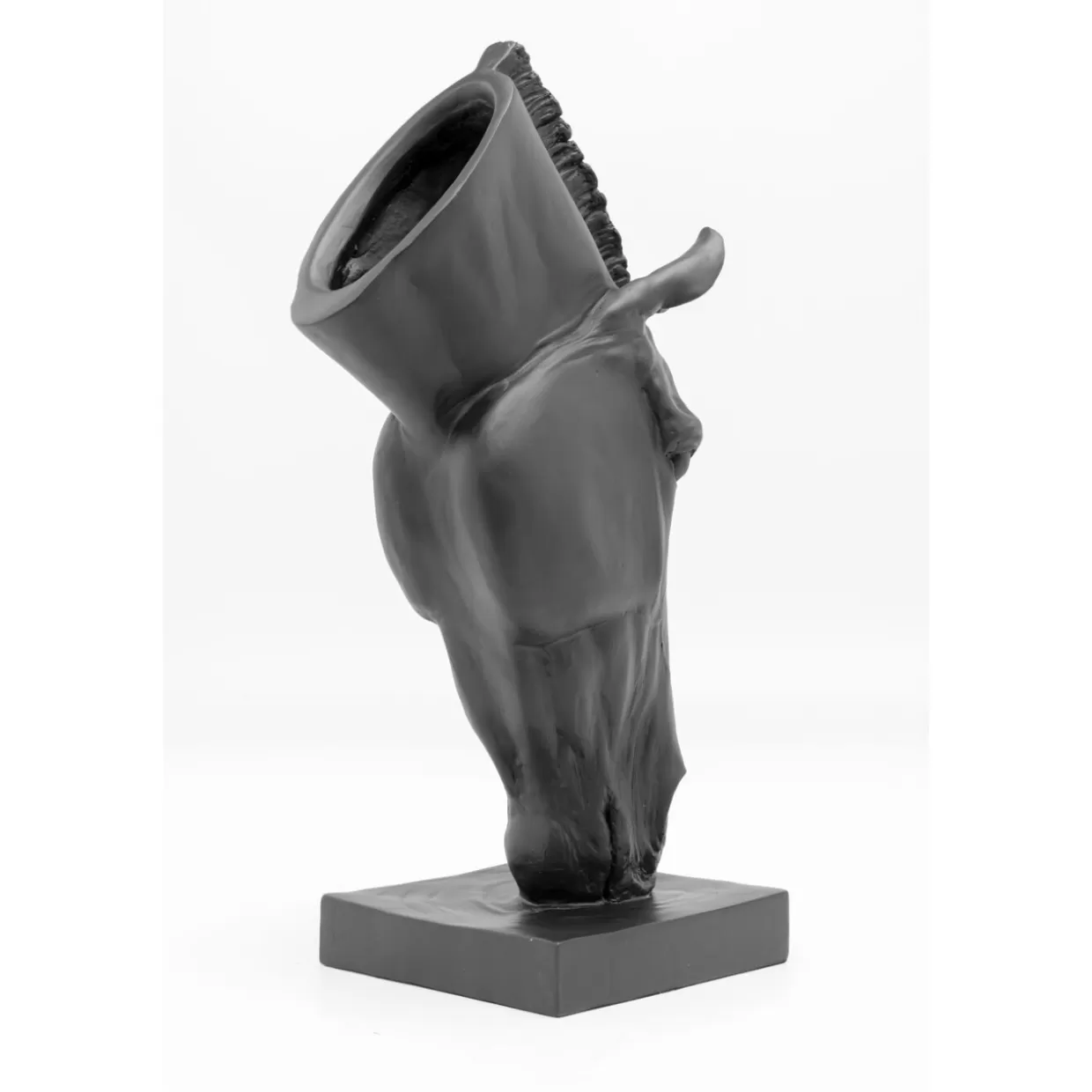 KARE Design - Scultura Decorativa Cavallo in Stile Moderno, Testa di Cavallo Elegante in Nero, Altezza 57 cm per Arredamento Casa