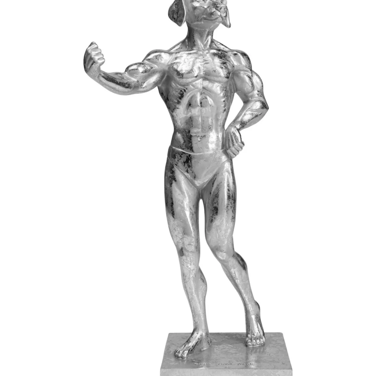KARE Design - Statua Cane Muscoloso in Argento per Decorazione e Regali Originali