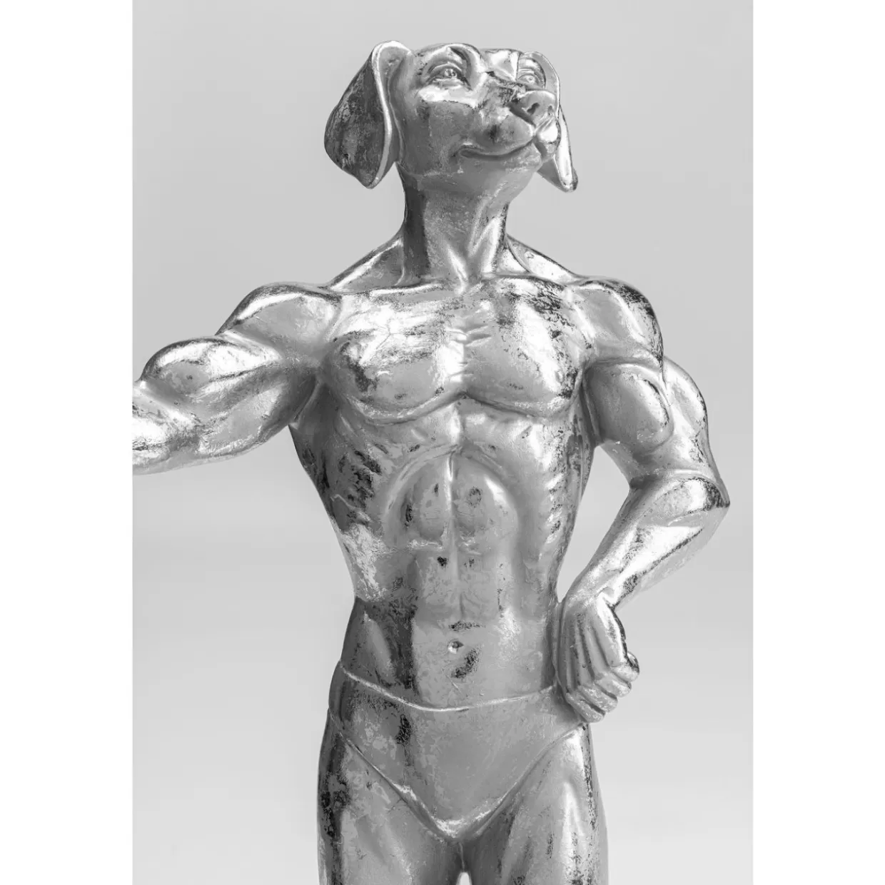 KARE Design - Statua Cane Muscoloso in Argento per Decorazione e Regali Originali