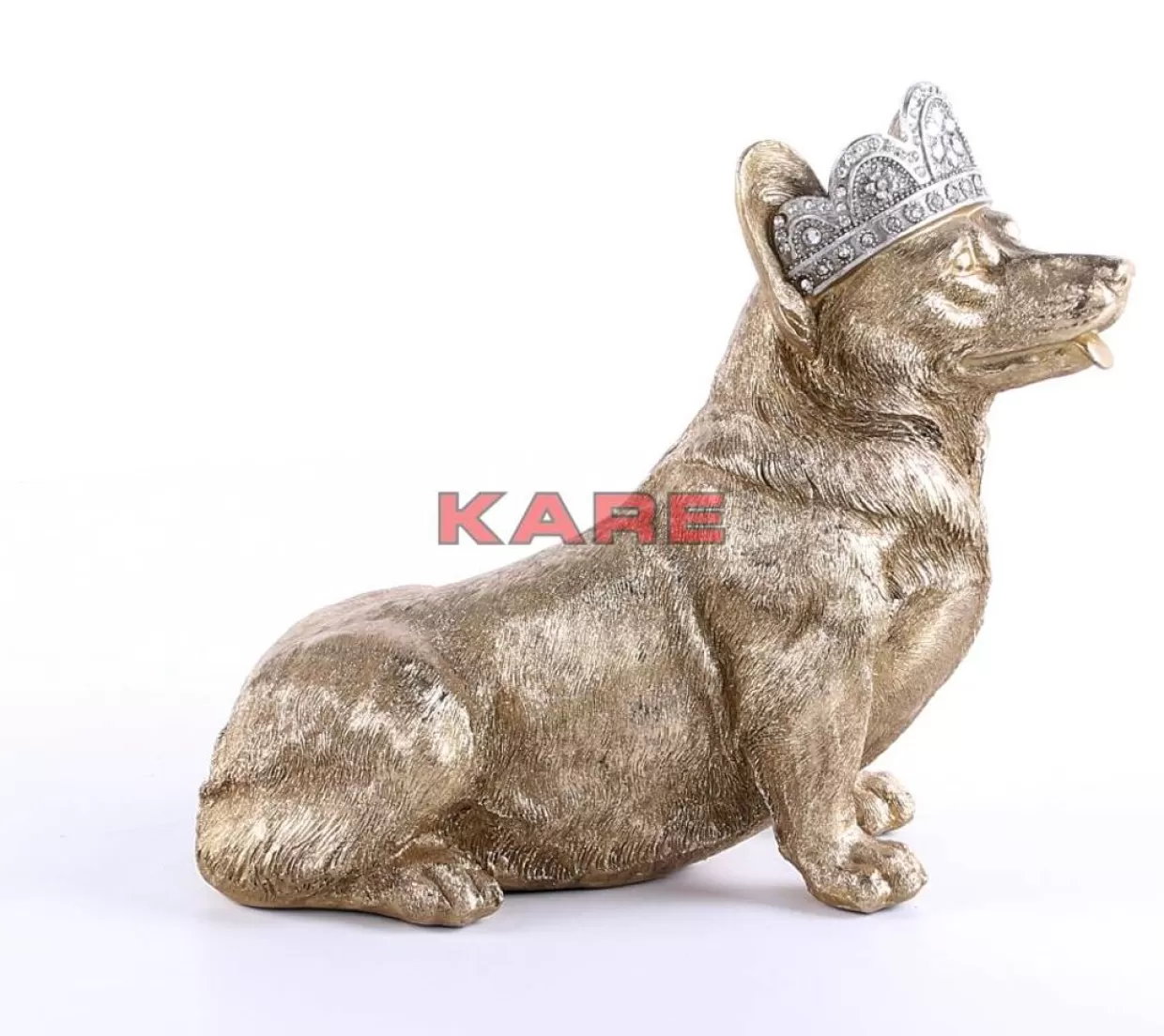 KARE Design - Originale Corgi Reale Seduto in Resina, Decorazione Elegante e Articolo Regalo per Appassionati di Cani