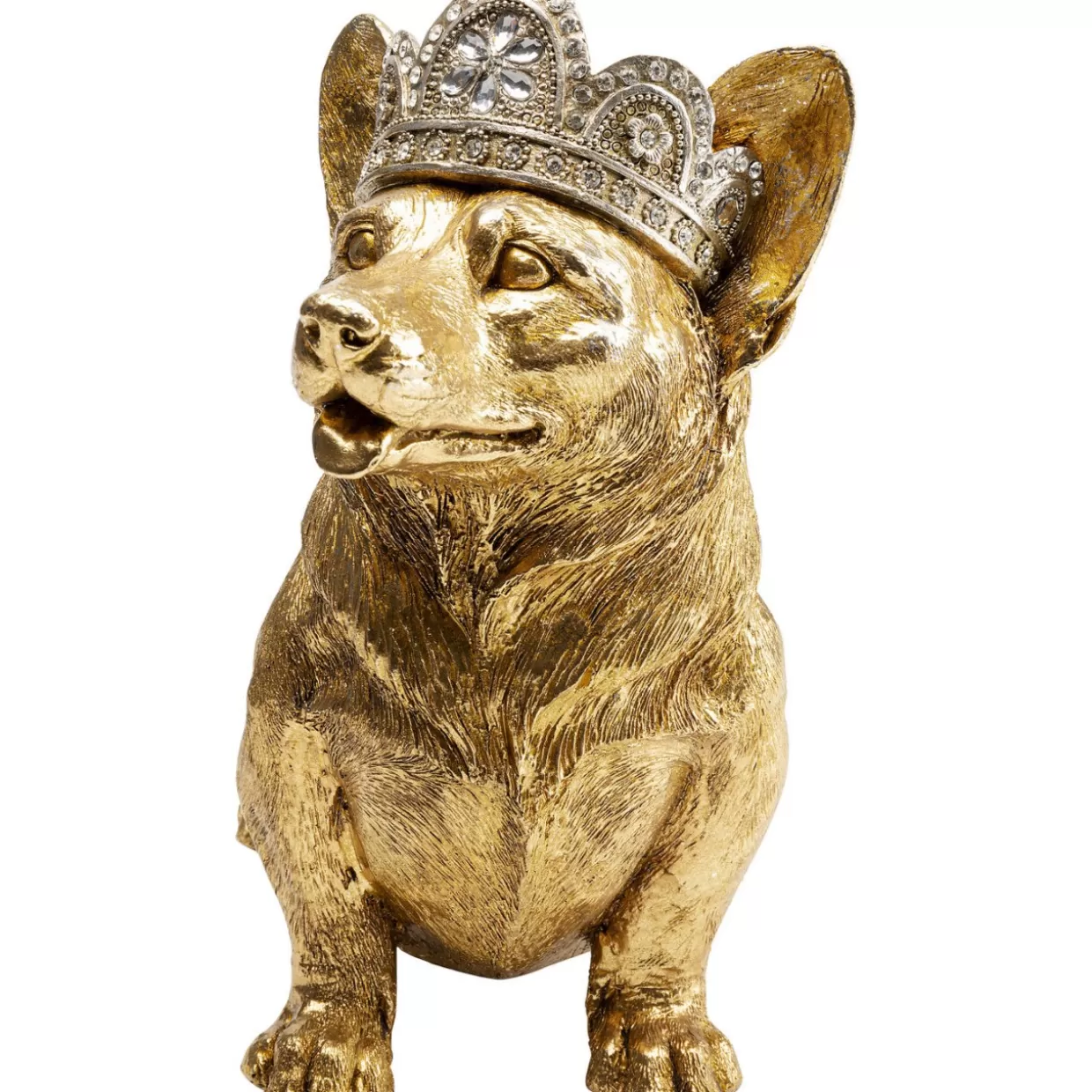 KARE Design - Originale Corgi Reale Seduto in Resina, Decorazione Elegante e Articolo Regalo per Appassionati di Cani