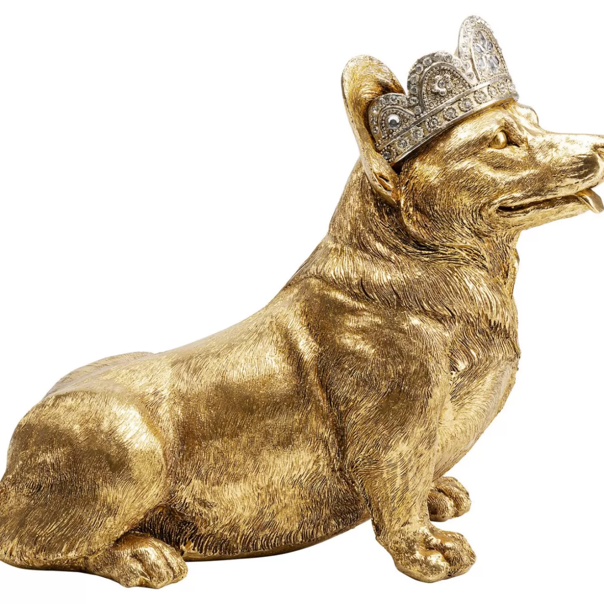 KARE Design - Originale Corgi Reale Seduto in Resina, Decorazione Elegante e Articolo Regalo per Appassionati di Cani