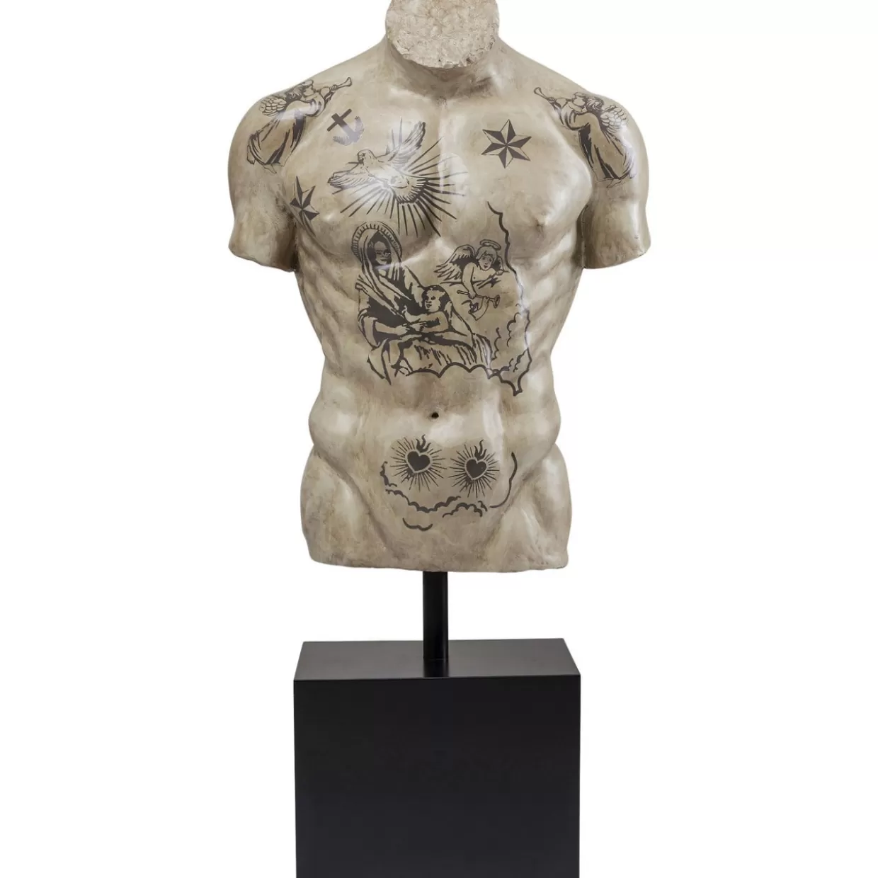 KARE Design - Scultura Decorativa Torso con Tatuaggio Artistico per Interni Moderni | Idea Regalo Originale per Appassionati di Arredamento