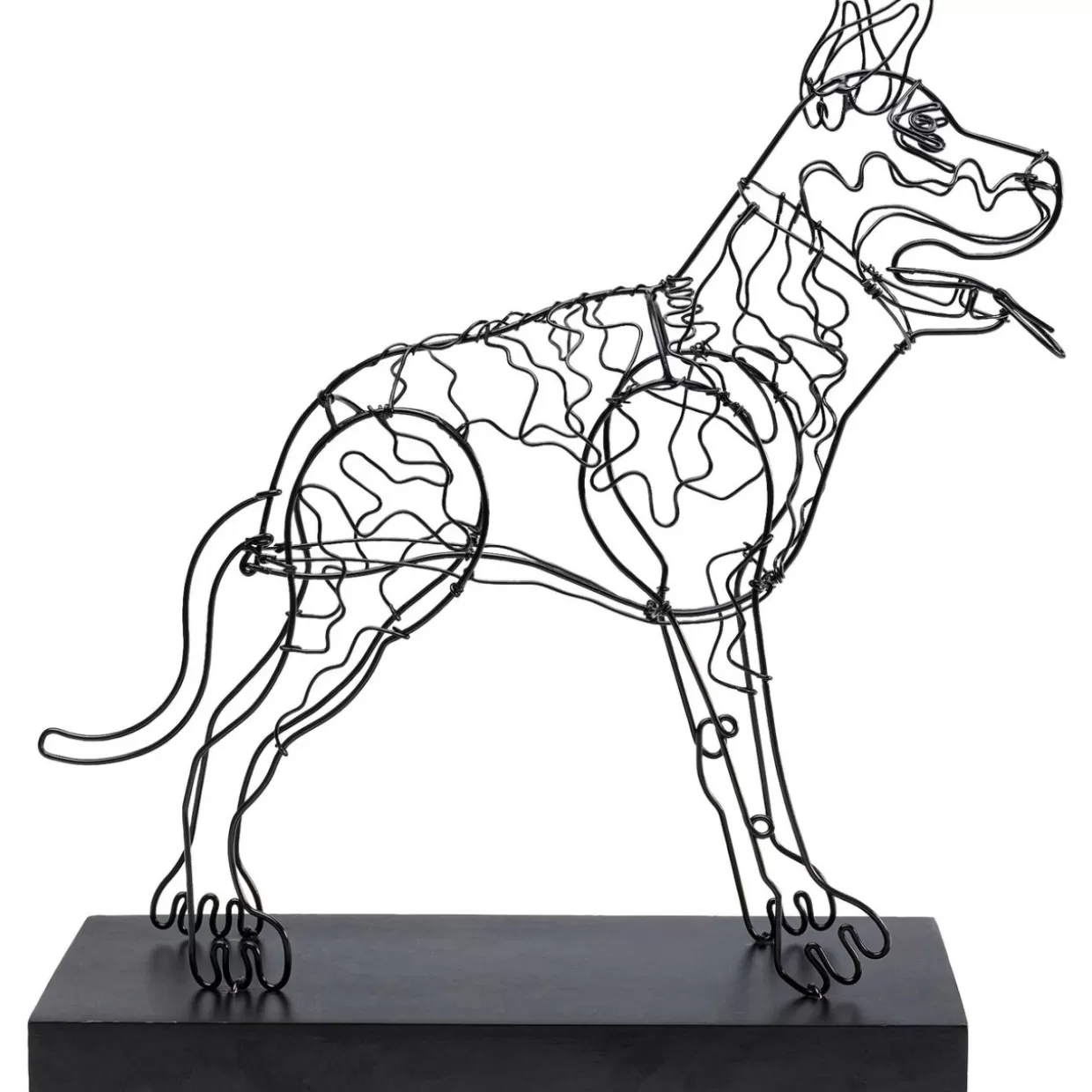 KARE Design - Scultura Moderna Cane Attacco in Filo Metallico 36 cm per Arredamento e Idee Regalo
