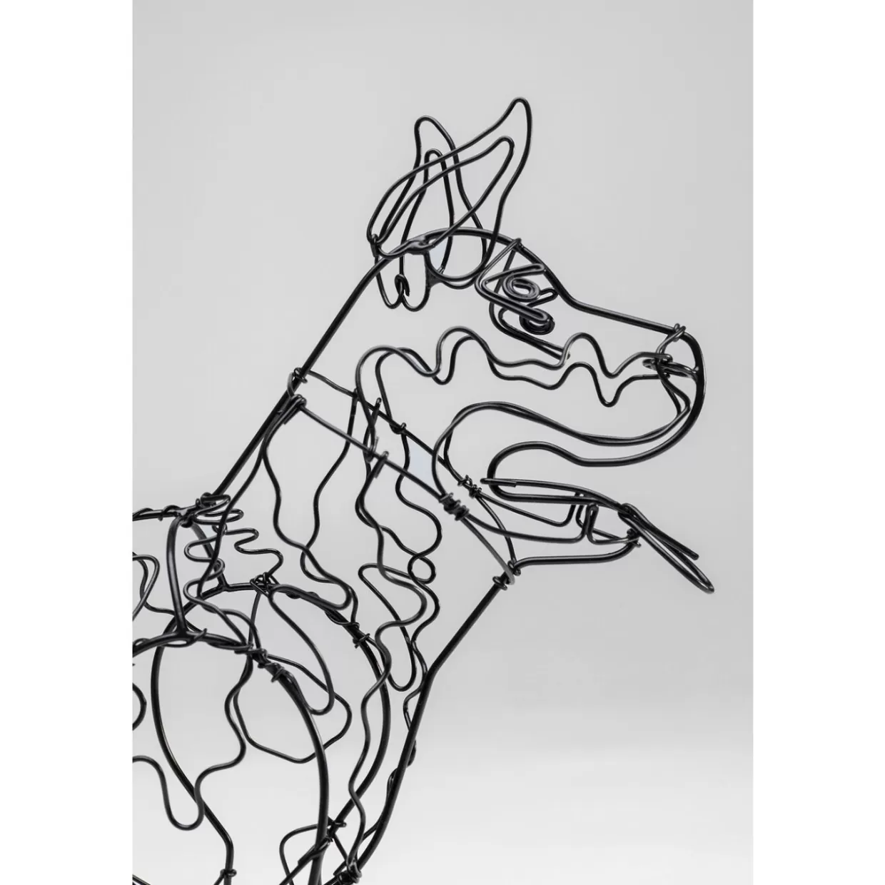 KARE Design - Scultura Moderna Cane Attacco in Filo Metallico 36 cm per Arredamento e Idee Regalo