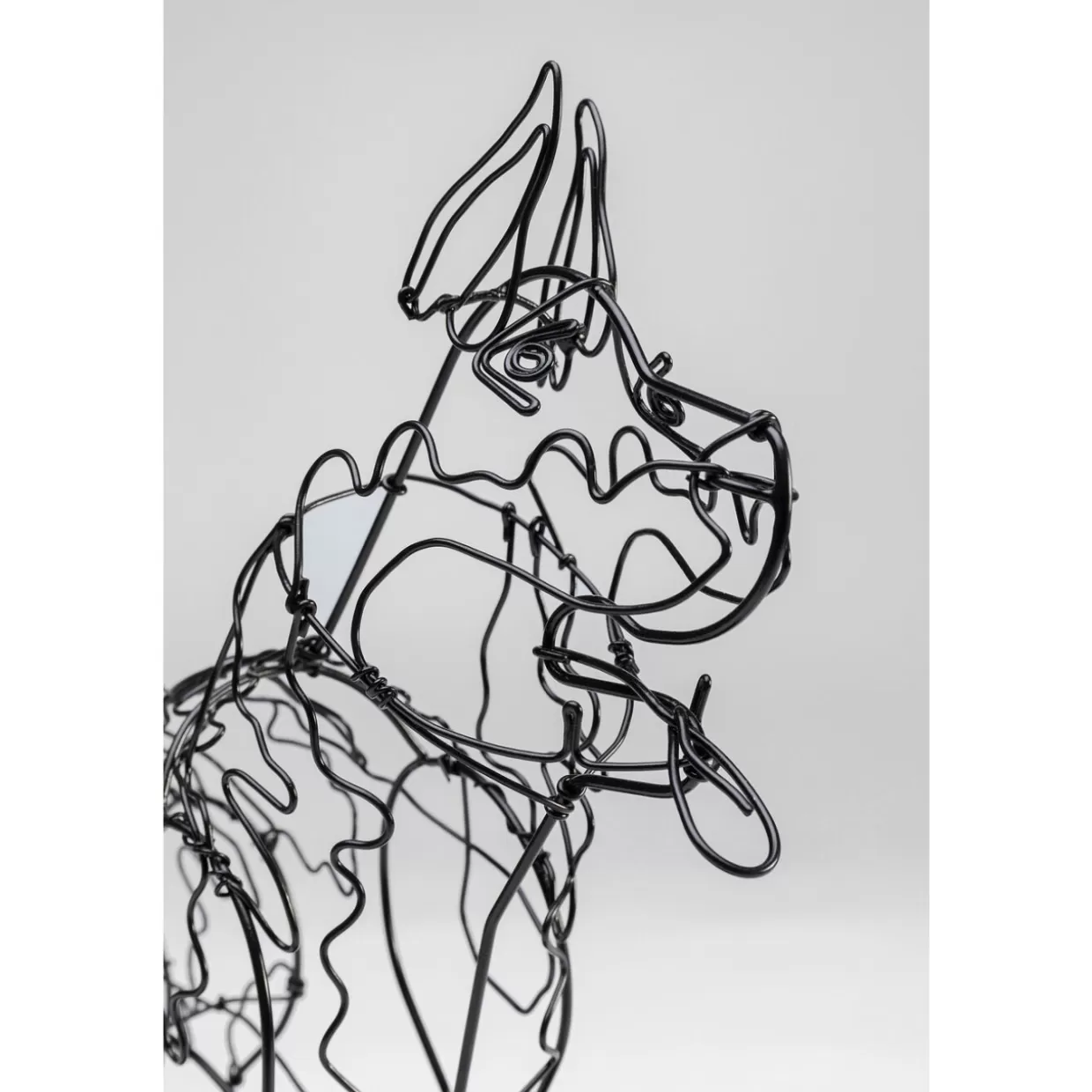 KARE Design - Scultura Moderna Cane Attacco in Filo Metallico 36 cm per Arredamento e Idee Regalo