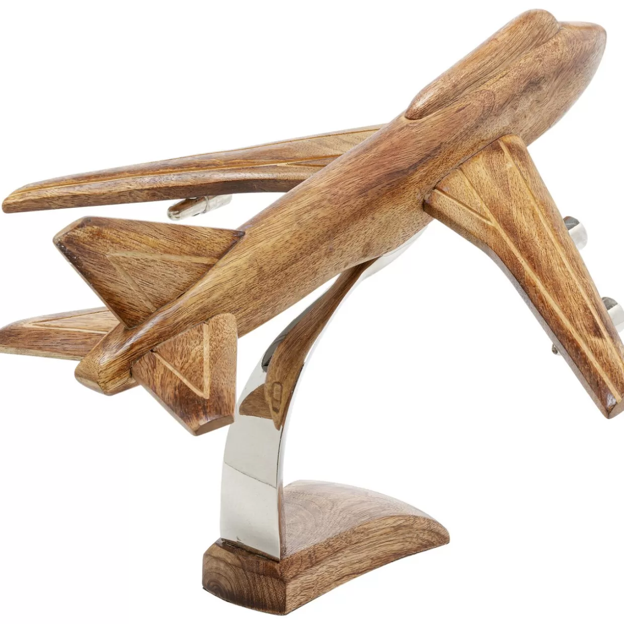 Aeroplano Decorativo in Legno Artigianale 25 cm - Soggetto per Interni Contemporanei KARE Design - Idea Regalo con Dettaglio Vintage per Appassionati di Design
