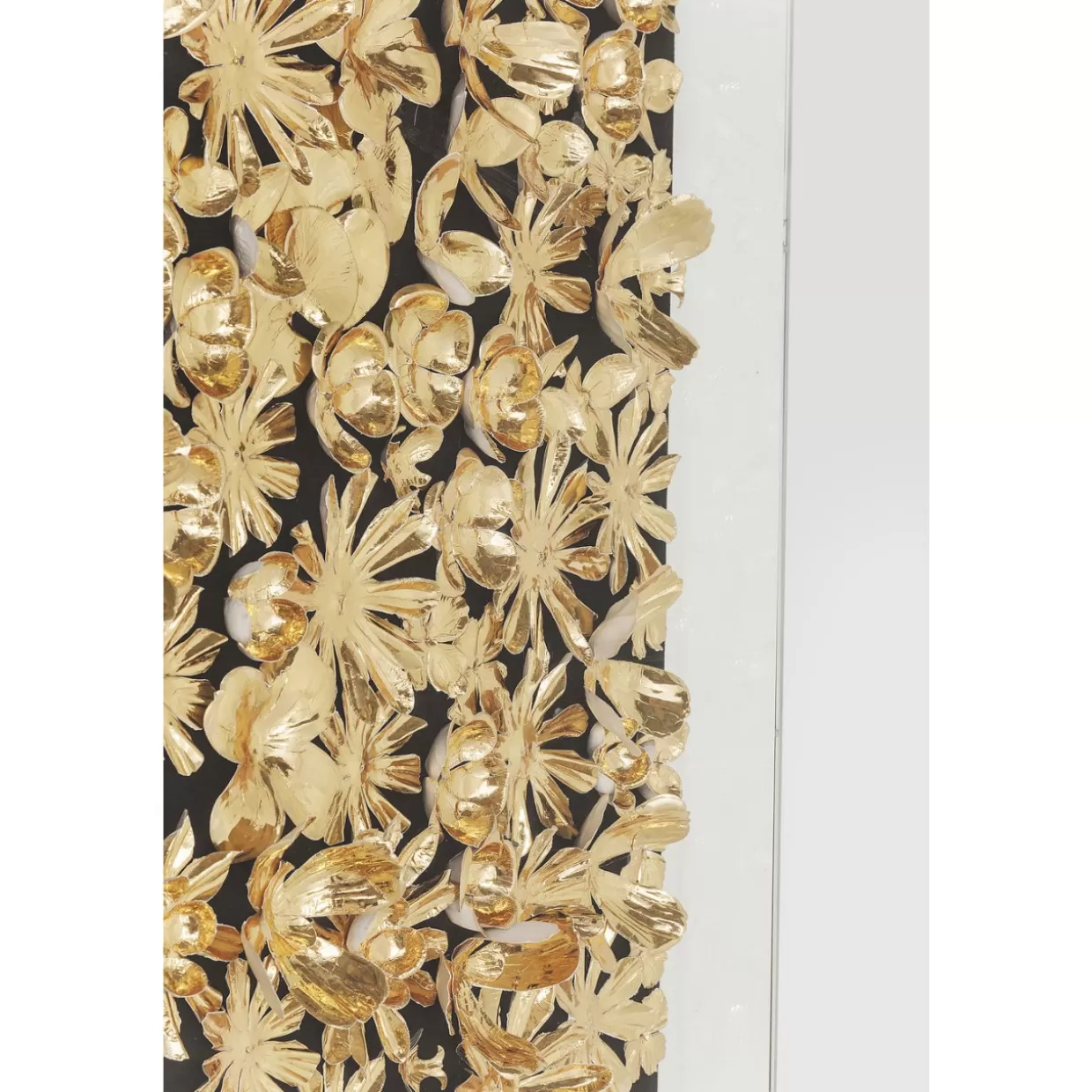 Cornice Decorativa Moderna con Fiore Dorato - Quadro per Arredamento Elegante, Formato 120x120 cm | KARE Design