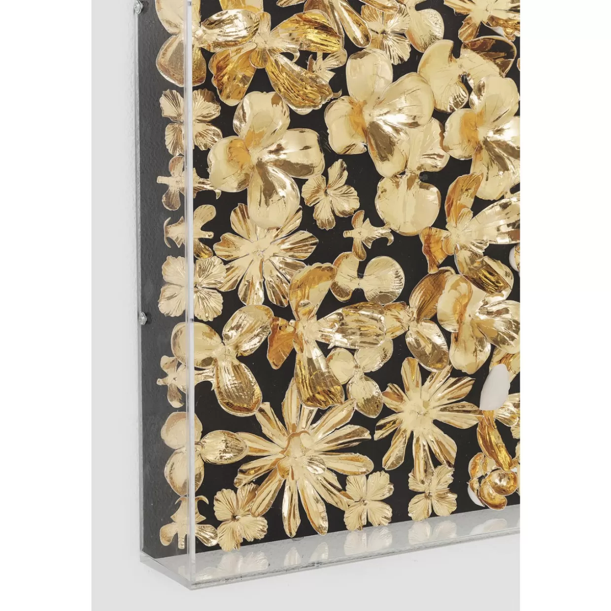 Cornice Decorativa Moderna con Fiore Dorato - Quadro per Arredamento Elegante, Formato 120x120 cm | KARE Design