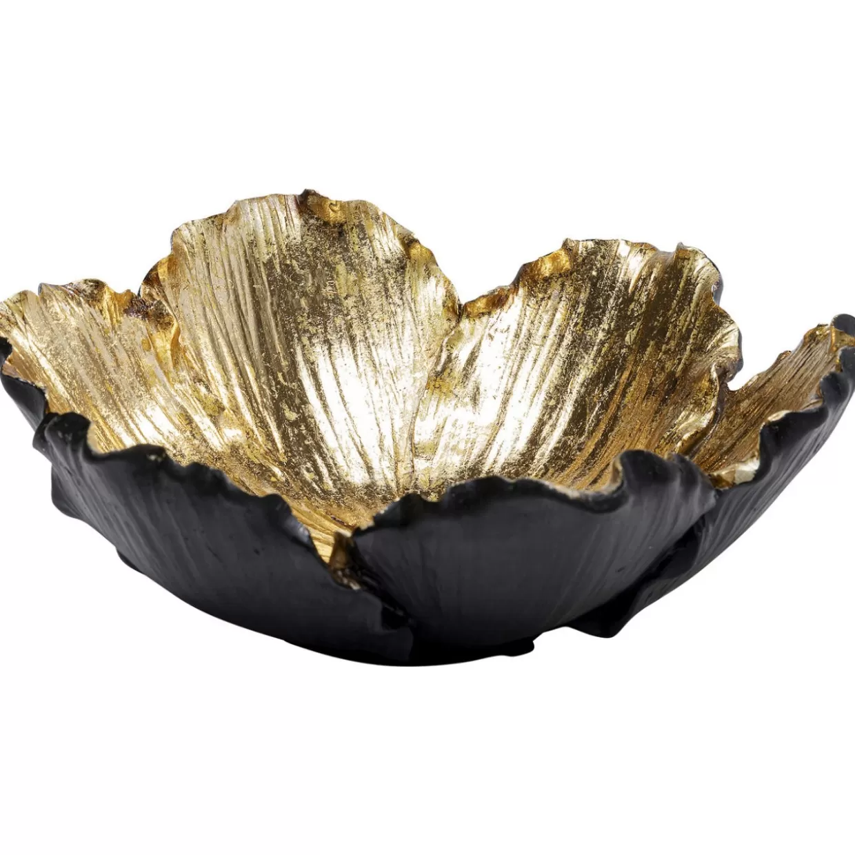 Ciotola Decorativa Floreale in Nero e Oro - Design Moderno KARE, Diametro 20 cm per Arredamento Elegante