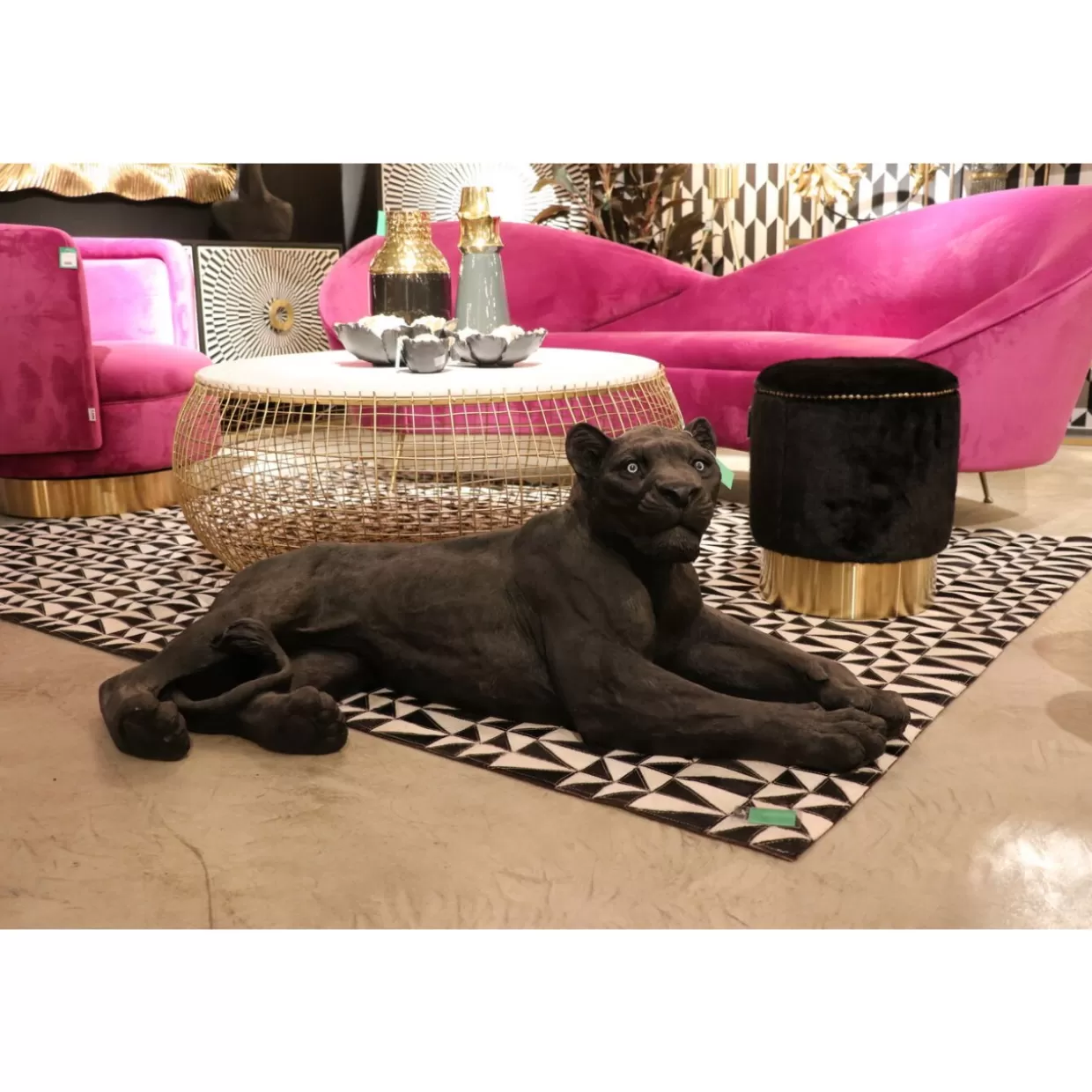 Ciotola Decorativa Floreale in Nero e Oro - Design Moderno KARE, Diametro 20 cm per Arredamento Elegante
