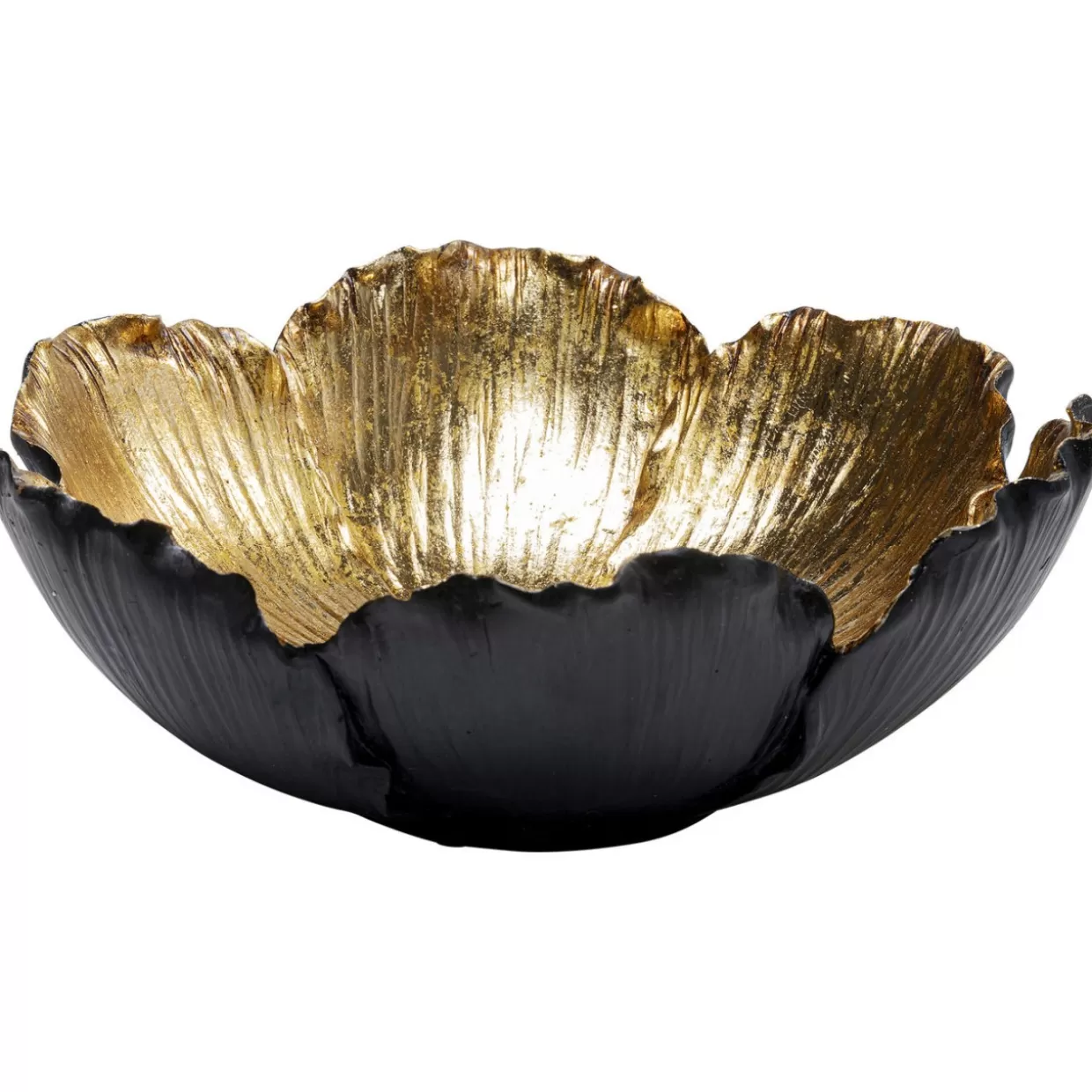 Ciotola Decorativa Boccioli Floreali in Nero e Oro - Diametro 25 cm per Centrotavola Moderni | Design Essenziale KARE 

（：，，，，）