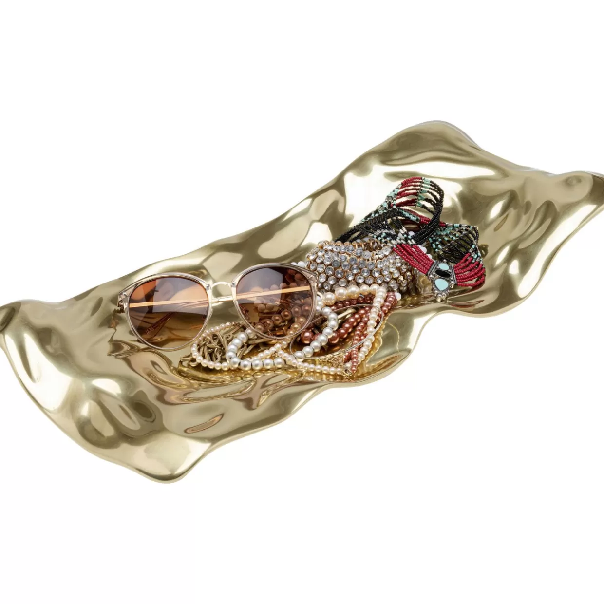 Ciotola Decorativa KARE Design in Tonalità Giada Oro - Elegante Complemento per Arredamento Moderno, Misure 48x22 cm
