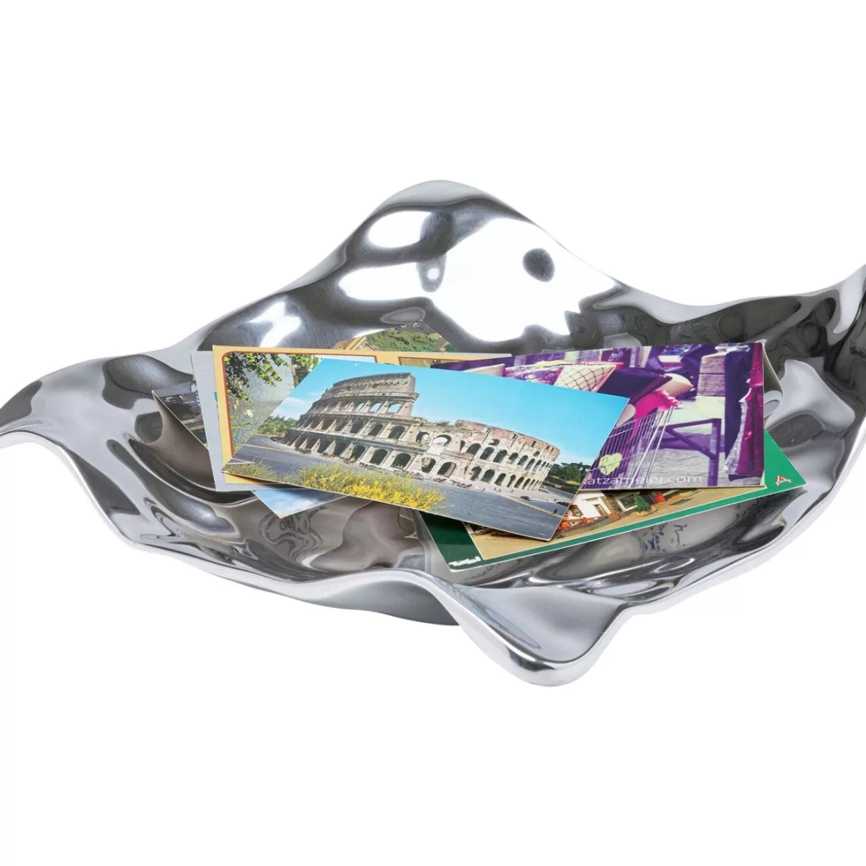 KARE Design - Ciotola Decorativa in Giada con Rifiniture Argentate, Diametro 31cm x Altezza 29cm - Complemento d'Arte per Tavoli e Mensole