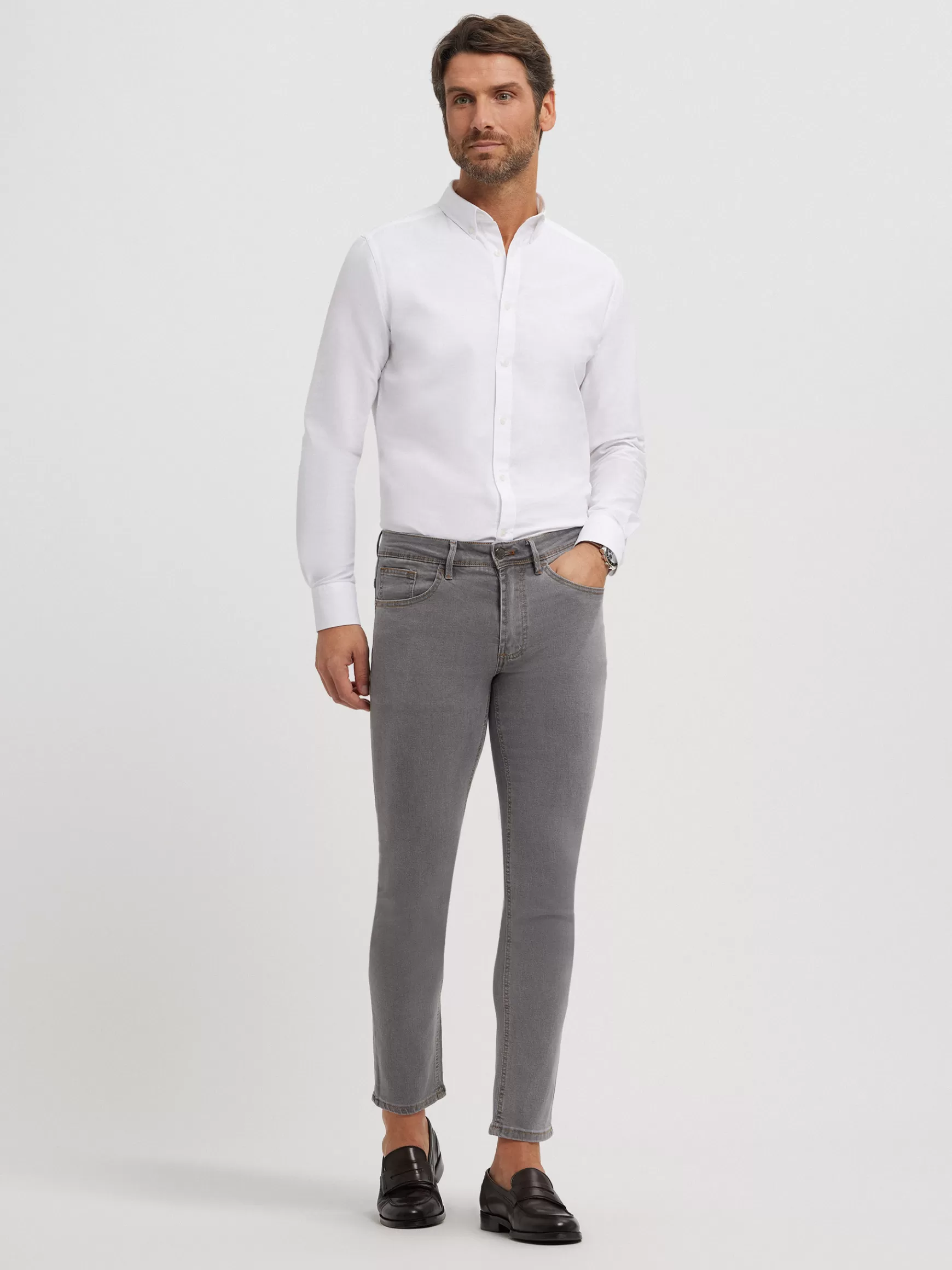 Jeans Uomo Taglio Slim in Denim - Collezione Essenziale da Alvaro Moreno