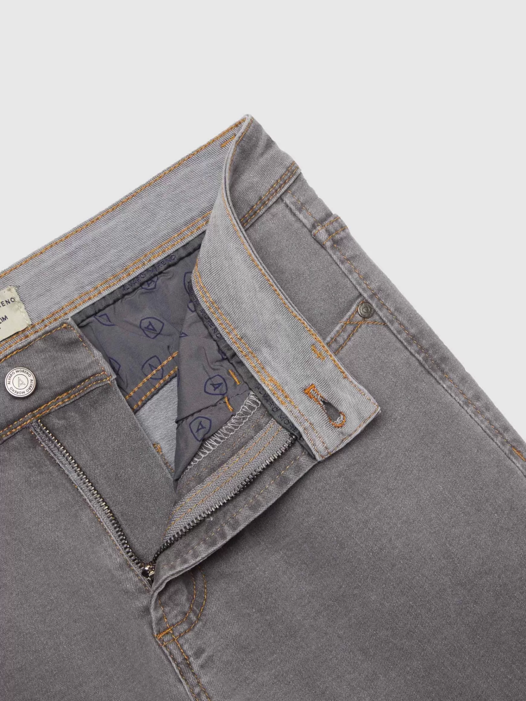 Jeans Uomo Taglio Slim in Denim - Collezione Essenziale da Alvaro Moreno