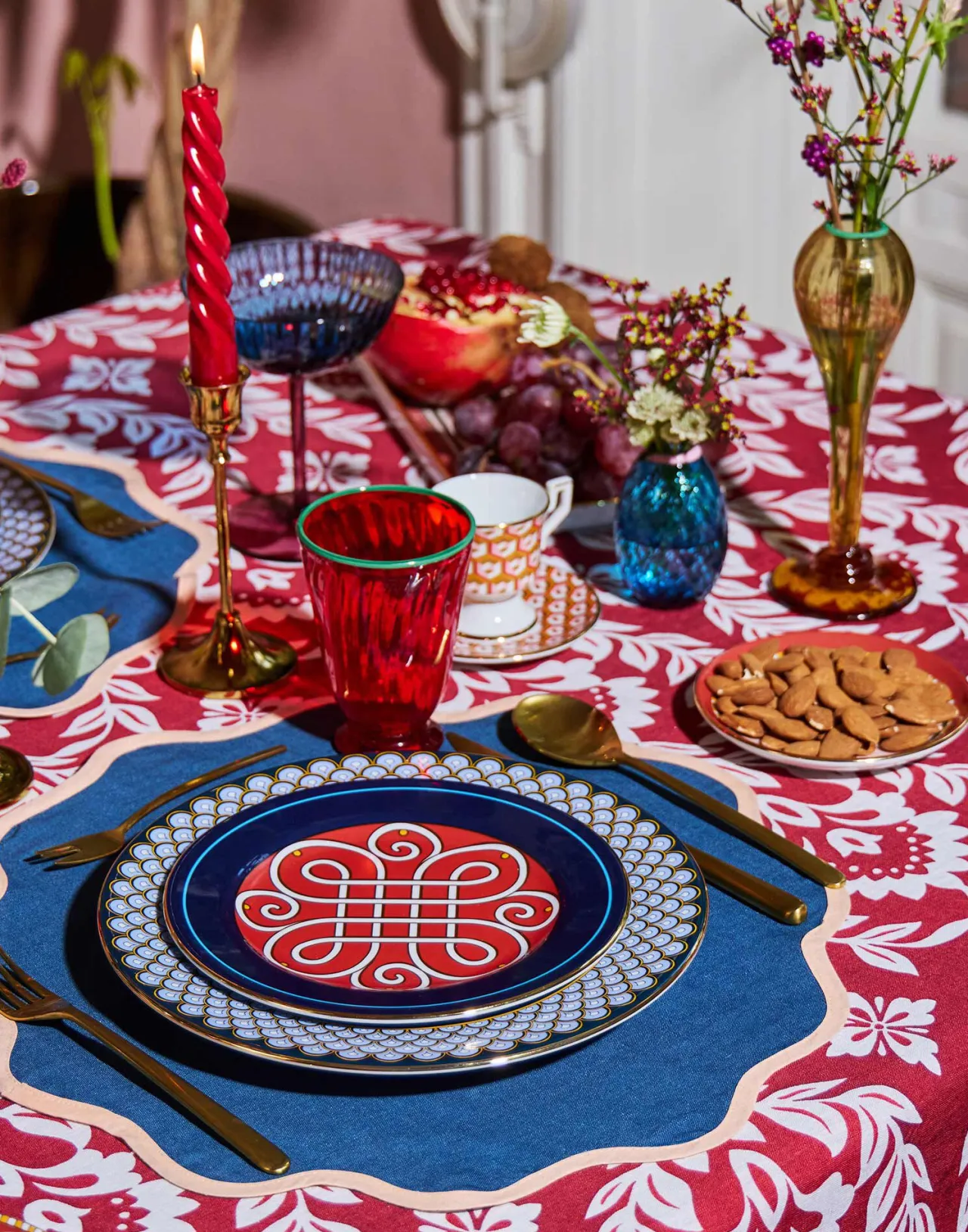 Imperdibile offerta: Coppia piatti dessert La DoubleJ in porcellana blu Cortile - Eleganti e raffinati!