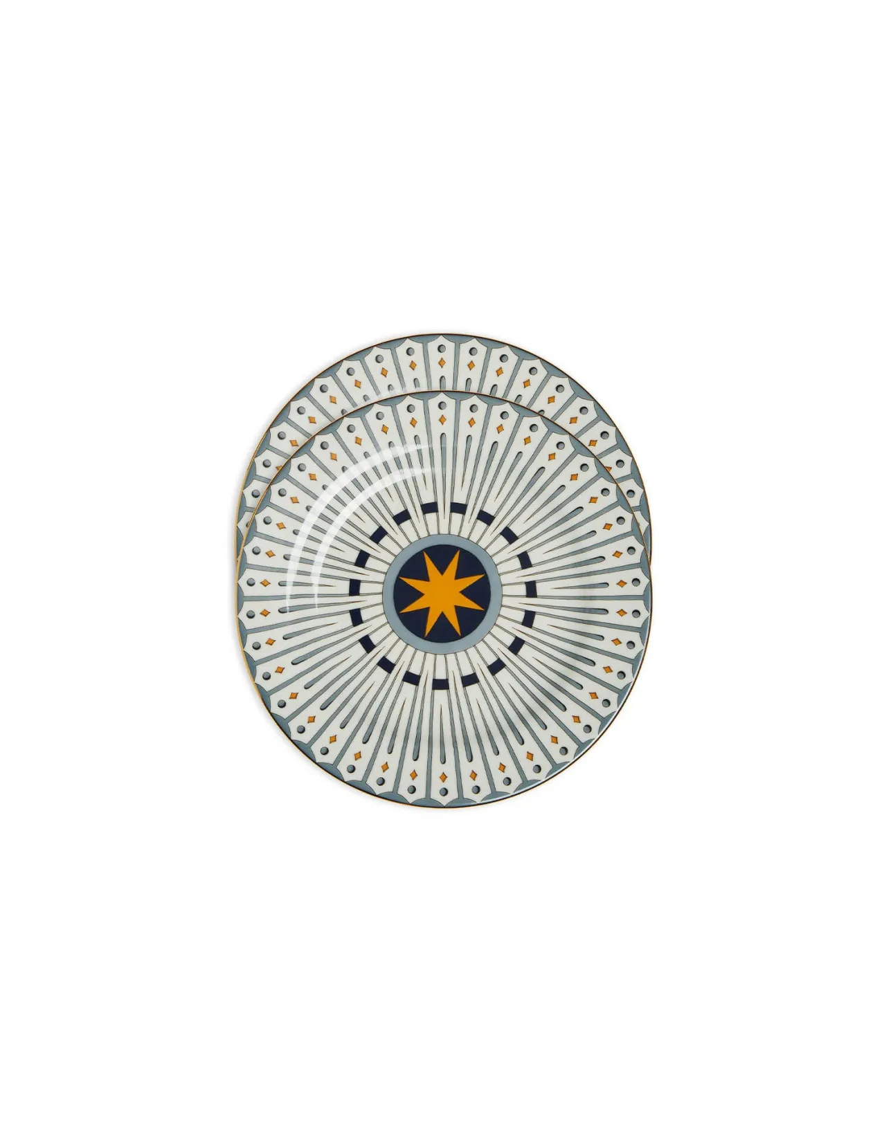 Coppia Elegante di Piatti da Dolce La DoubleJ - Porcellana Blu Cielo Feria (Offerta Temporanea)