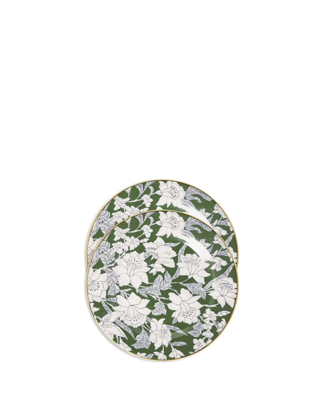 La DoubleJ - Set Esclusivo di 2 Piatti da Dolce in Porcellana, Design Lilium Avorio con Stile Elegante
