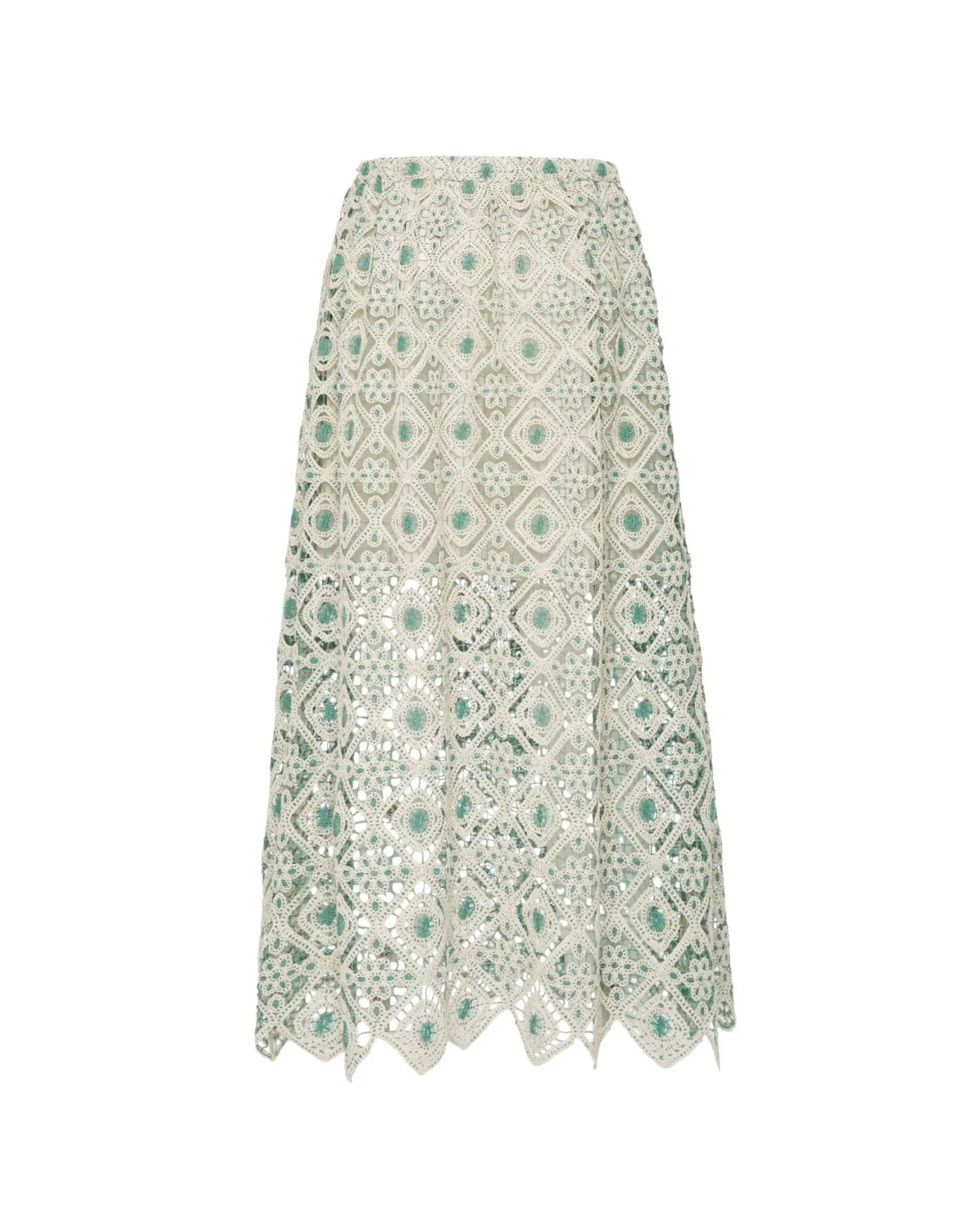 Gonna con Coulisse La DoubleJ in Macramè - Tonalità Crema Acqua, Stile Boho Chic e Prezzo Conveniente