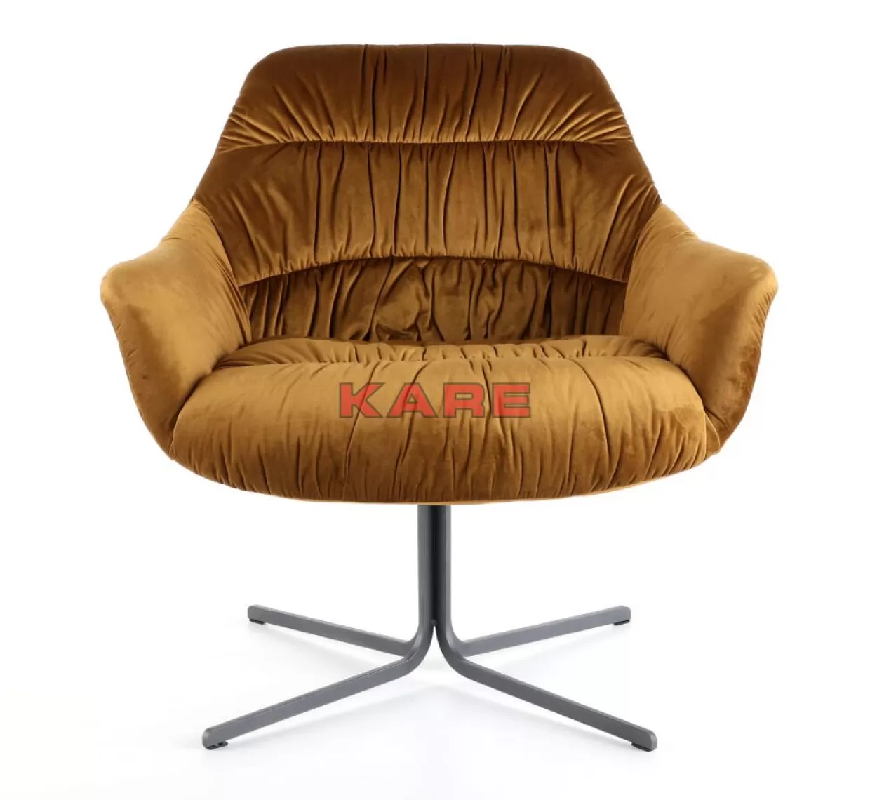 KARE DESIGN Poltrona Bristol Iconica - Seduta Girevole 360° in Ecopelle Senape