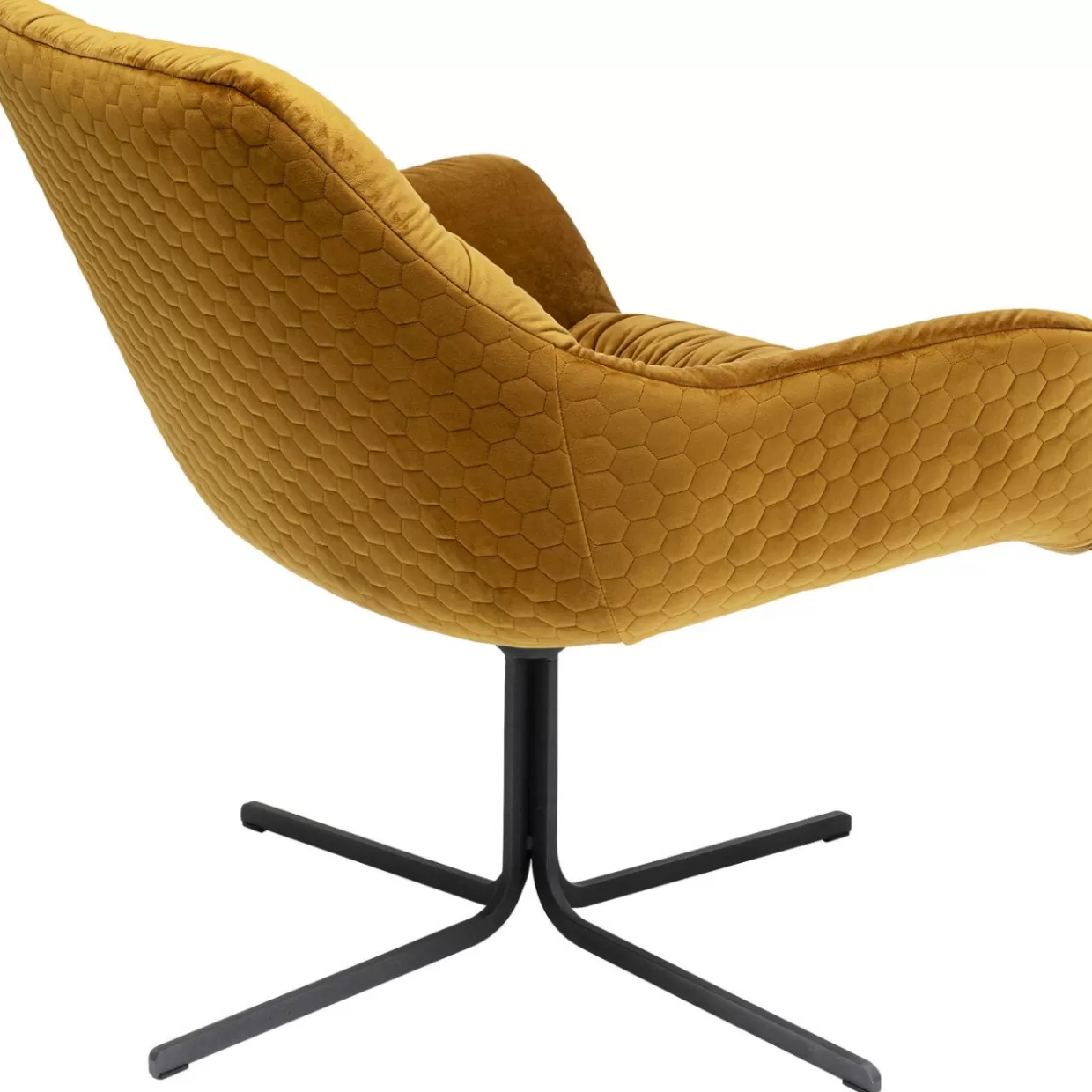 KARE DESIGN Poltrona Bristol Iconica - Seduta Girevole 360° in Ecopelle Senape