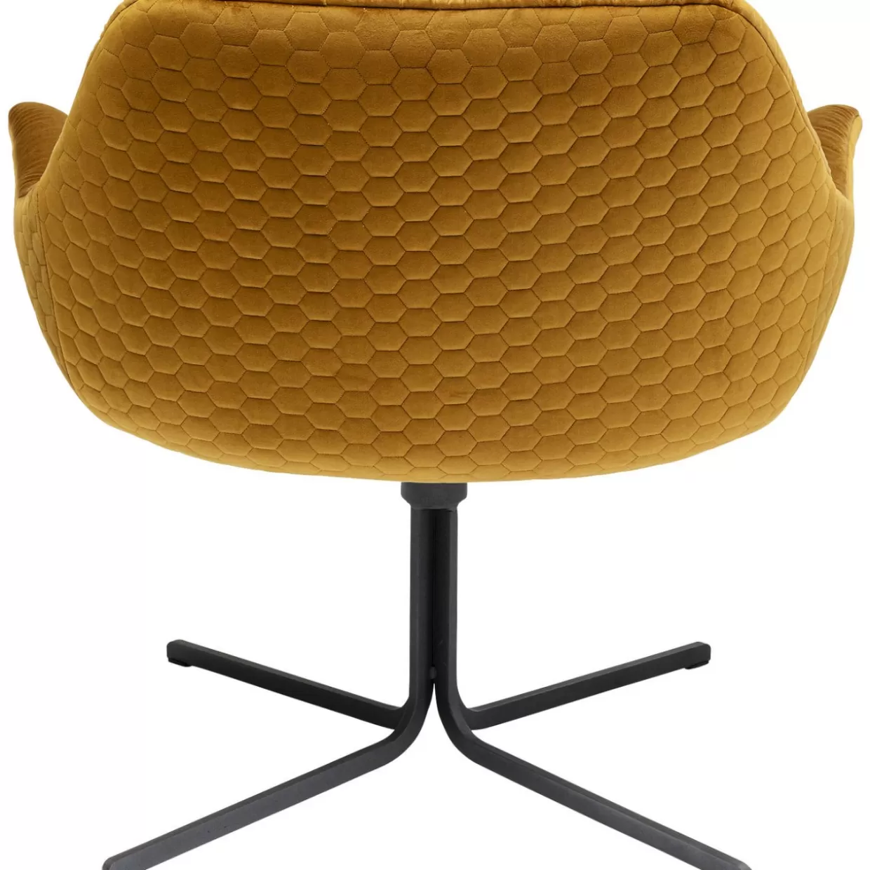 KARE DESIGN Poltrona Bristol Iconica - Seduta Girevole 360° in Ecopelle Senape
