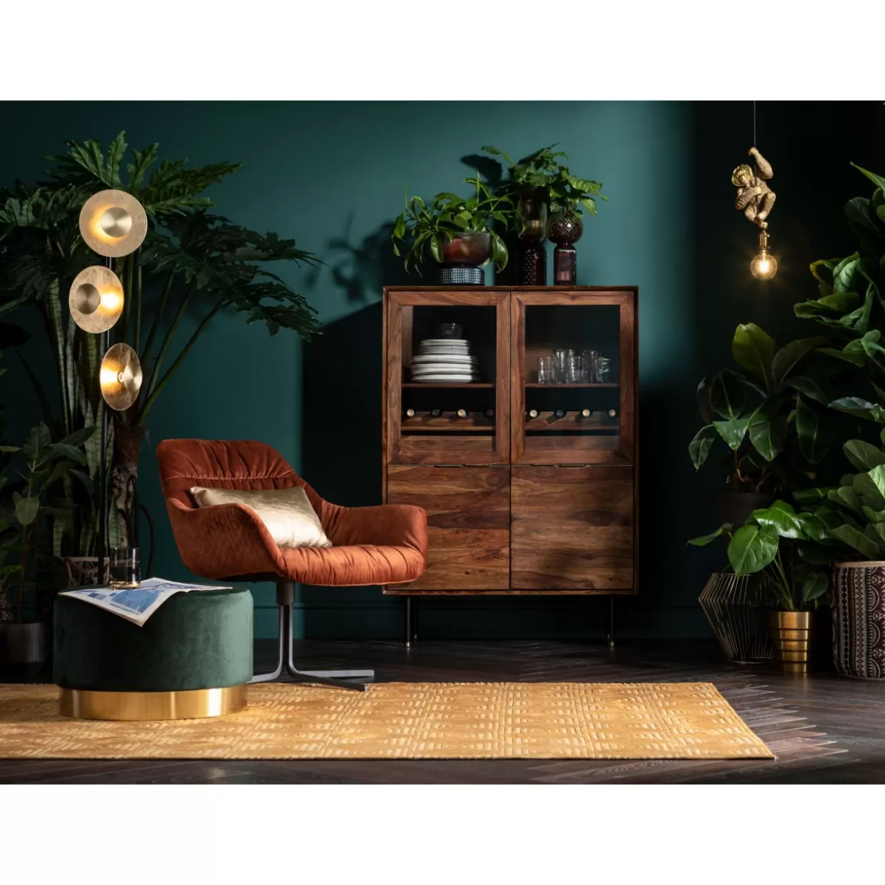 KARE Design - Poltrona Girevole Bristol con Rivestimento in Tonalità Ruggine, Design Accattivante e Confortevole per Arredamento Moderno