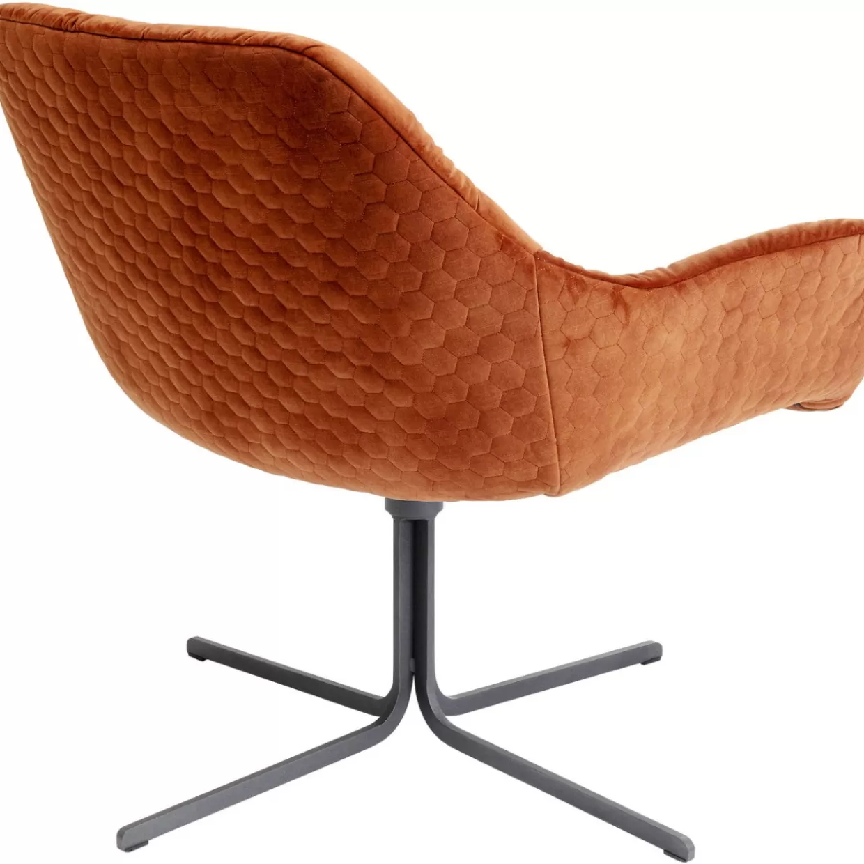 KARE Design - Poltrona Girevole Bristol con Rivestimento in Tonalità Ruggine, Design Accattivante e Confortevole per Arredamento Moderno