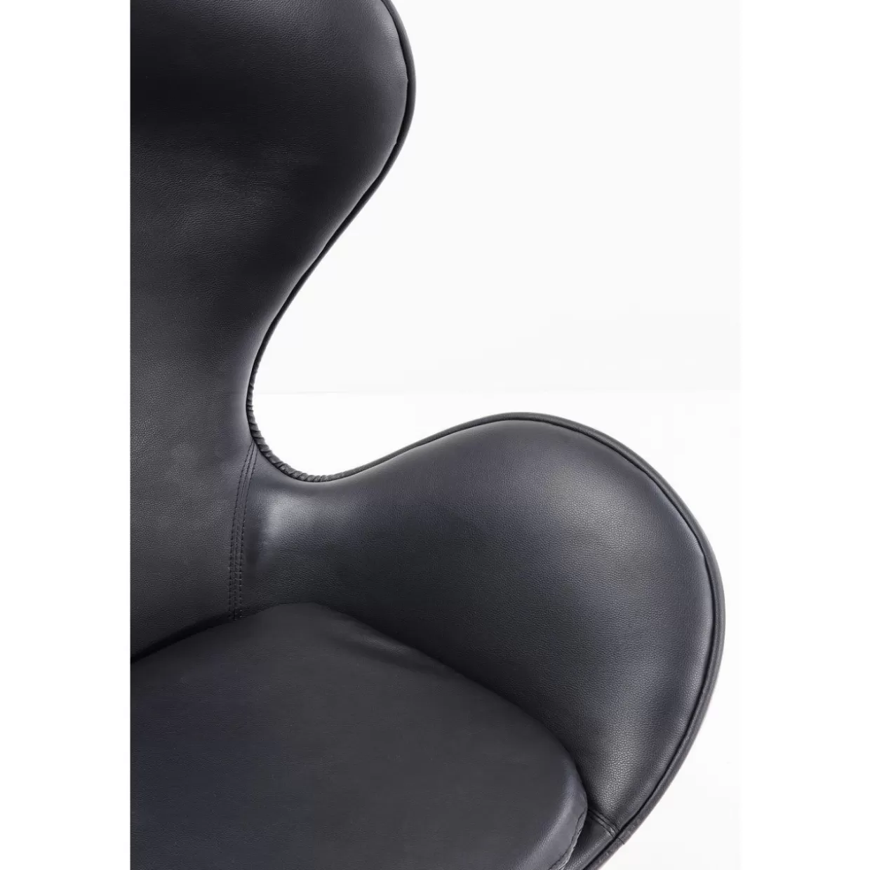 KARE Design Poltrona Girevole con Rivestimento in Noce Nero - Seduta Confortevole per Salotto, Design Elegante che Unisce Estetica e Praticità