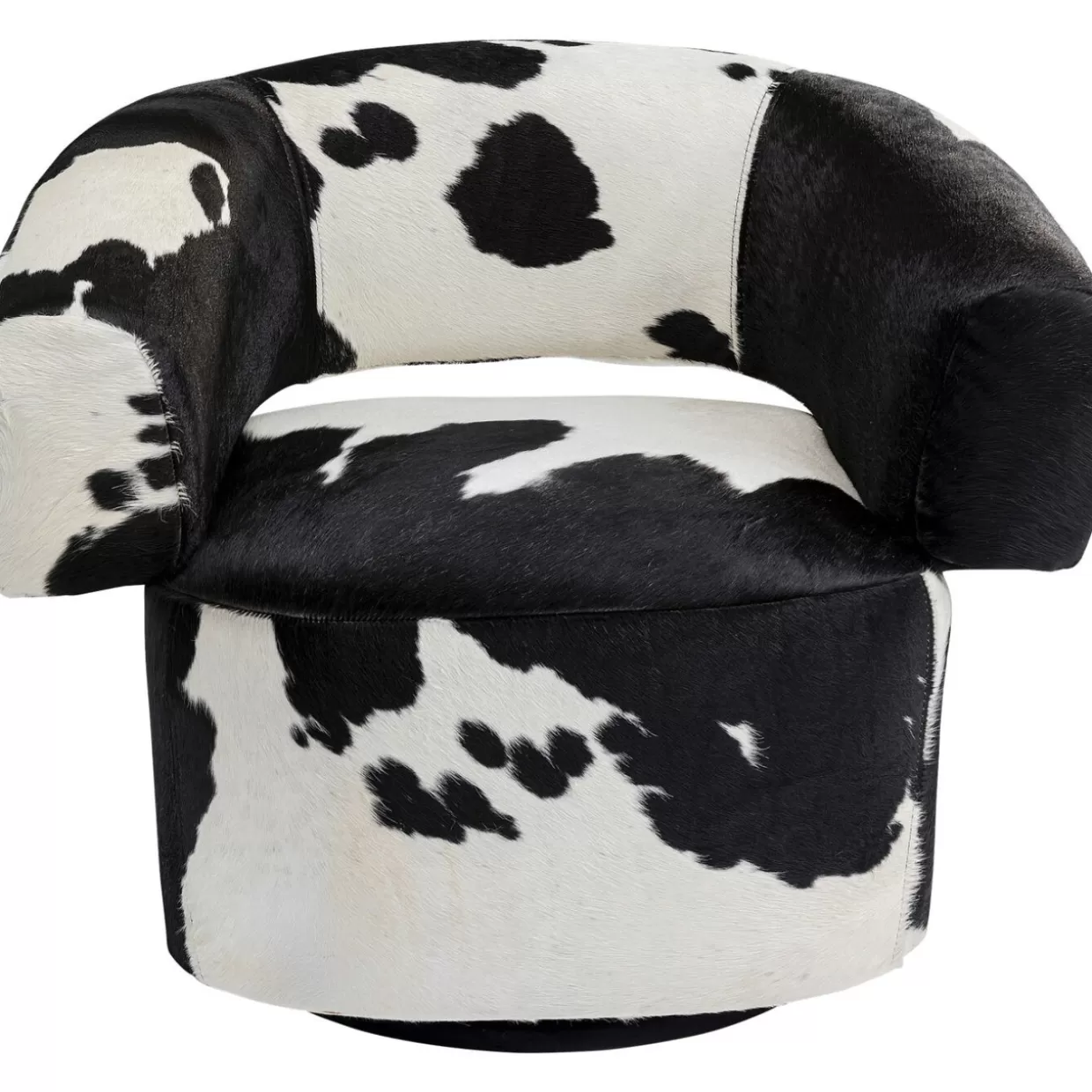 KARE Design Poltrona Girevole Maye Cow - Design Moderno con Stampa Zebrata, Comodità Avvolgente e Dettagli Artistici per Soggiorno Chic