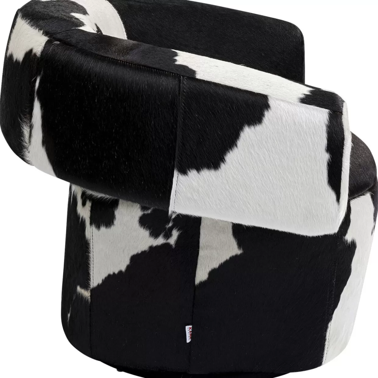 KARE Design Poltrona Girevole Maye Cow - Design Moderno con Stampa Zebrata, Comodità Avvolgente e Dettagli Artistici per Soggiorno Chic