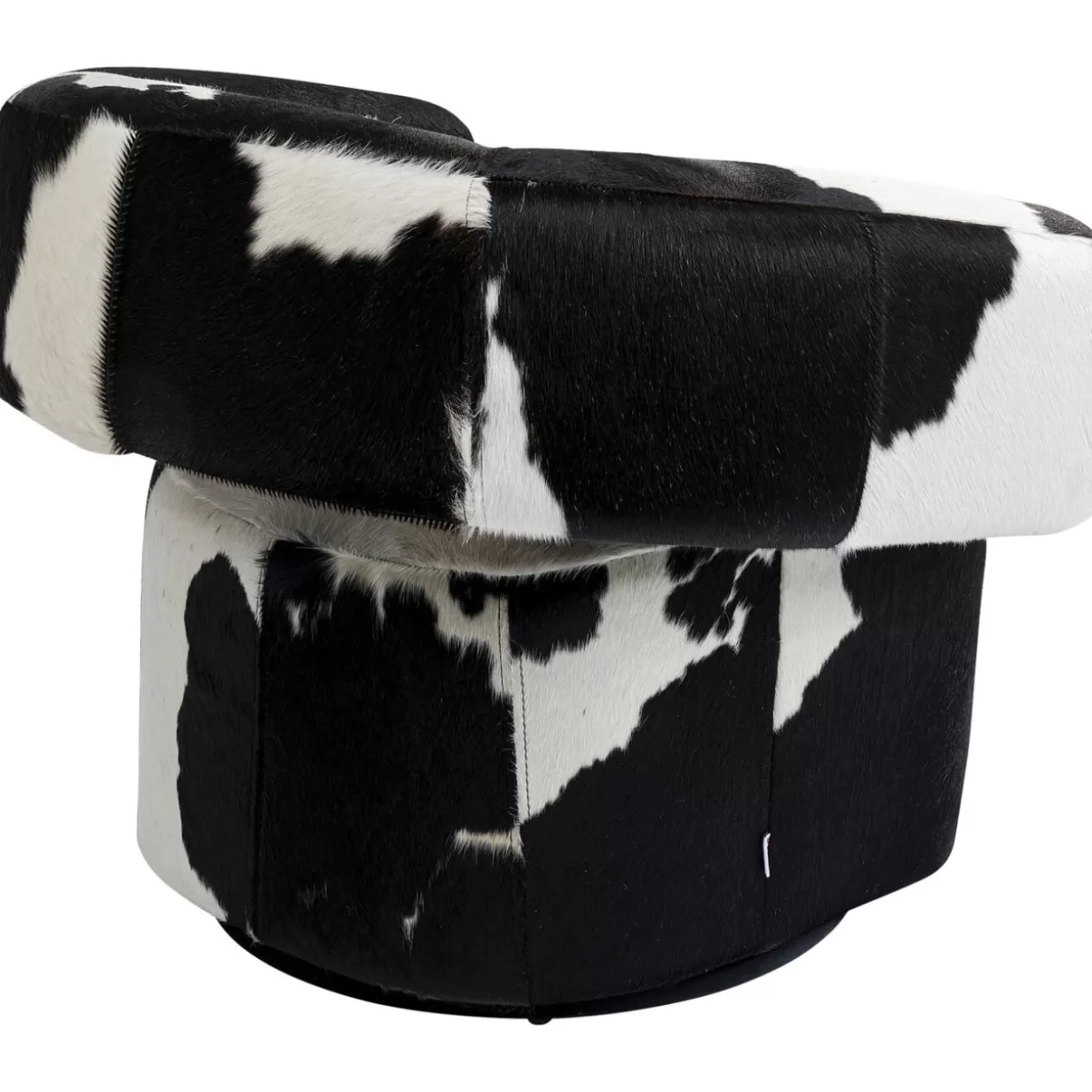 KARE Design Poltrona Girevole Maye Cow - Design Moderno con Stampa Zebrata, Comodità Avvolgente e Dettagli Artistici per Soggiorno Chic