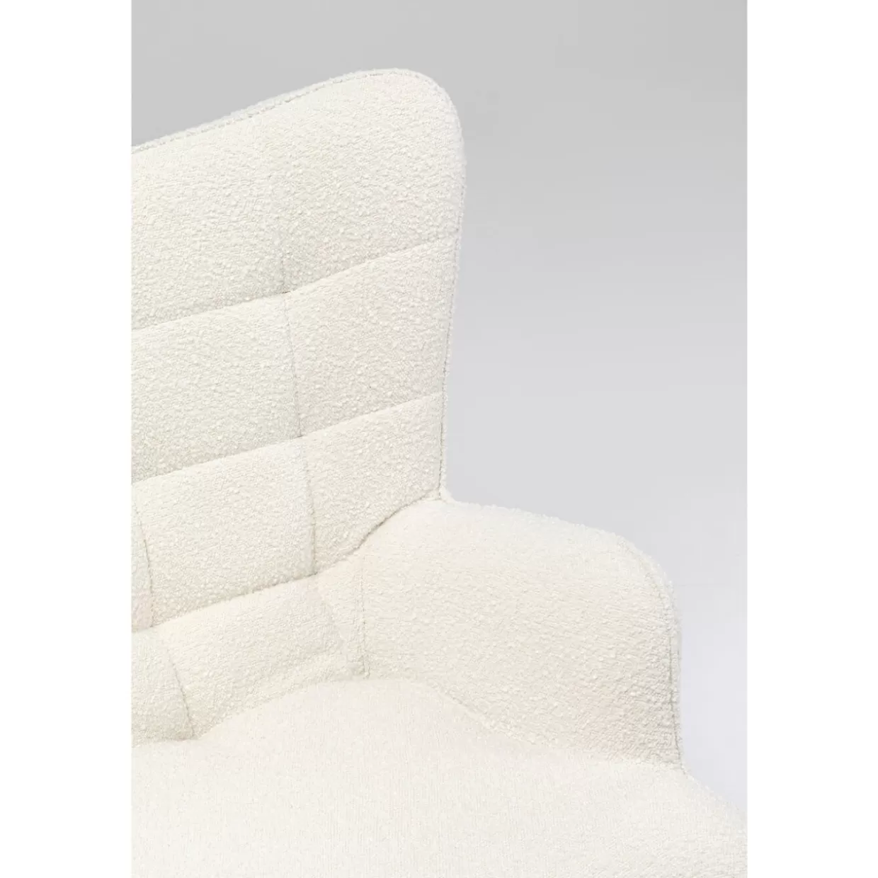 Poltrona Oscar Girevole KARE Design - Rivestimento in Bouclé Confortevole, Tonalità Crema con Design Accogliente