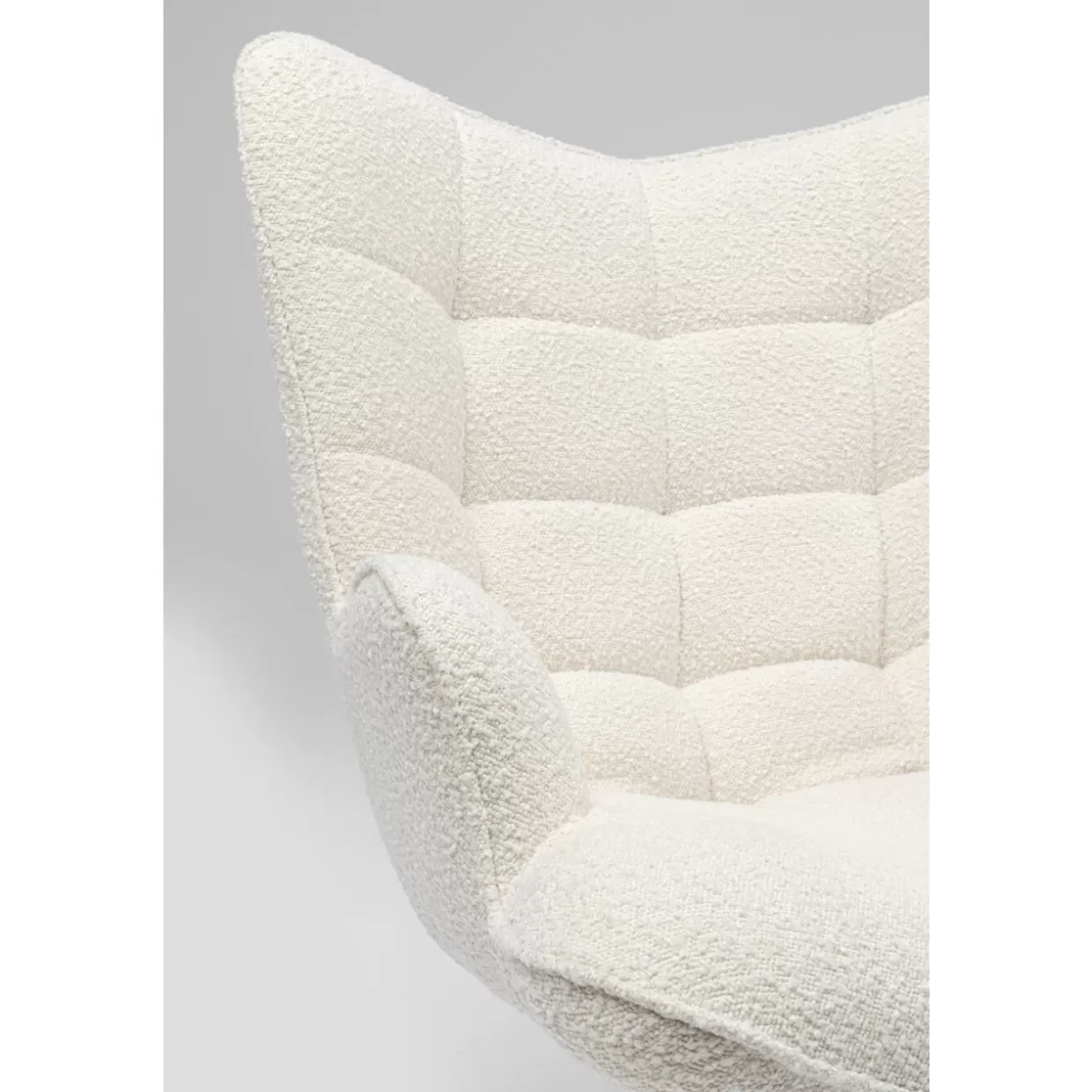 Poltrona Oscar Girevole KARE Design - Rivestimento in Bouclé Confortevole, Tonalità Crema con Design Accogliente
