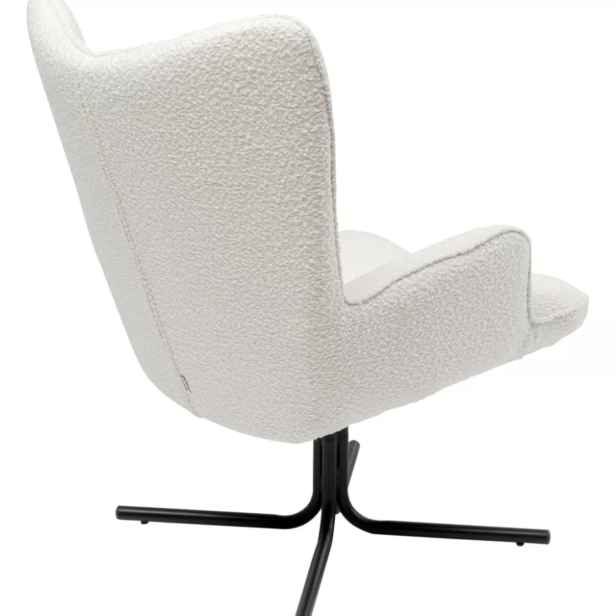 Poltrona Oscar Girevole KARE Design - Rivestimento in Bouclé Confortevole, Tonalità Crema con Design Accogliente