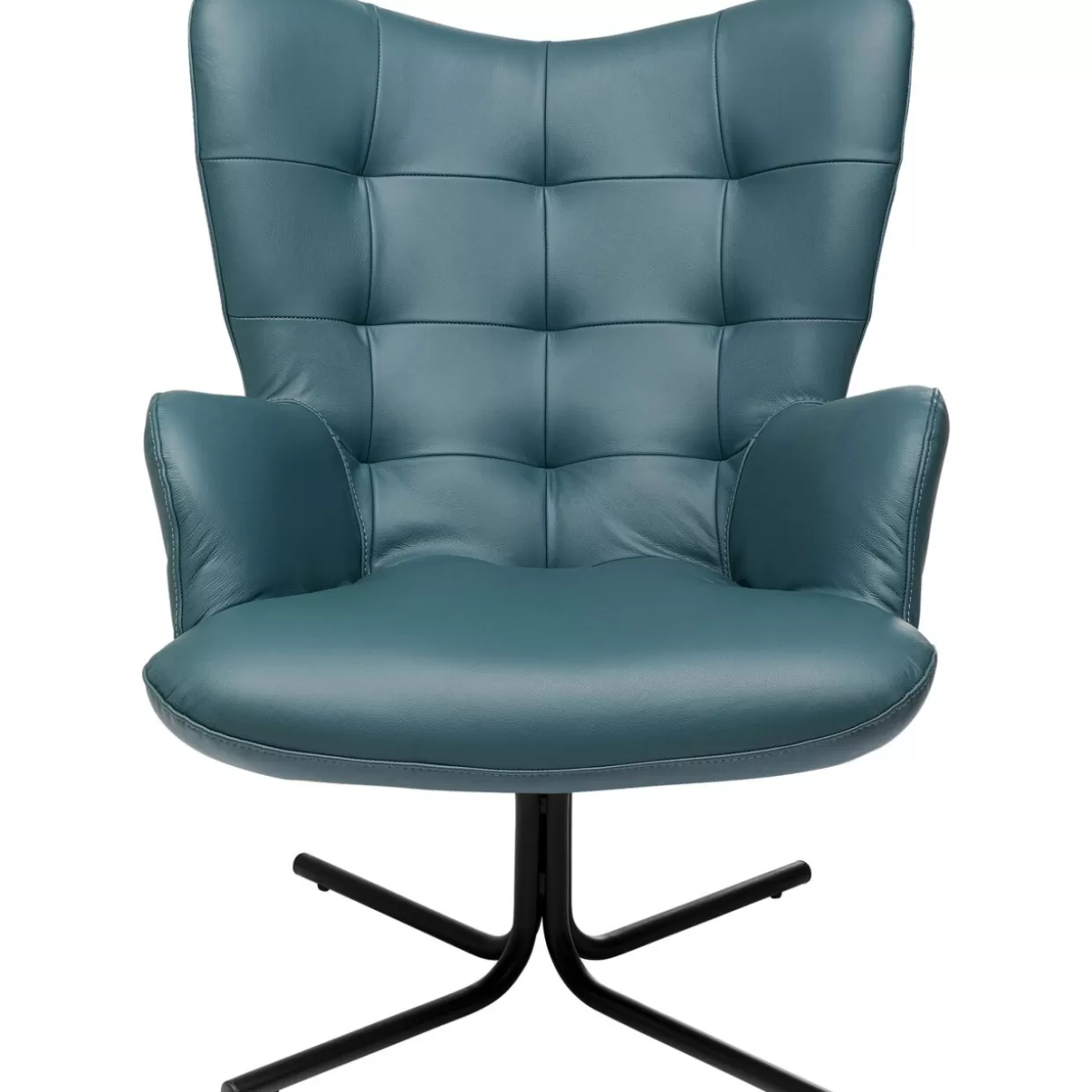 Poltrona Girevole Oscar Rivestita in Pelle Blu – Design Esclusivo KARE